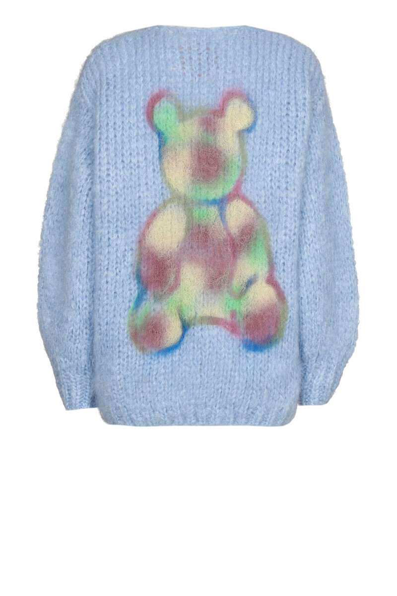 Les Tricots d'O - Charlotte Light Blue Bear Graffiti