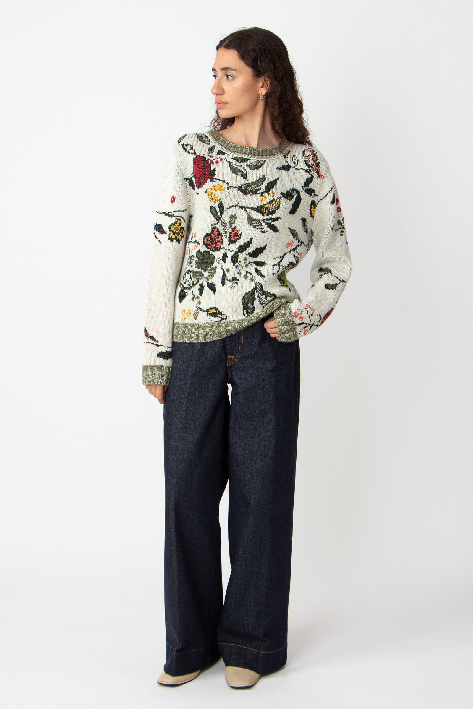 IVKO  Woman IVKO - Jacquard Pullover Floral Pattern Off-White