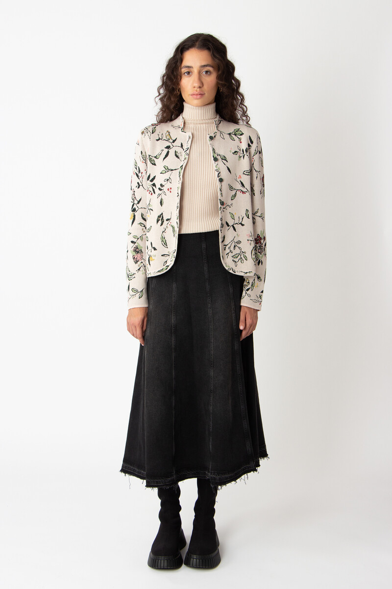 IVKO - Jacquard Jacket Floral Pattern Off-White