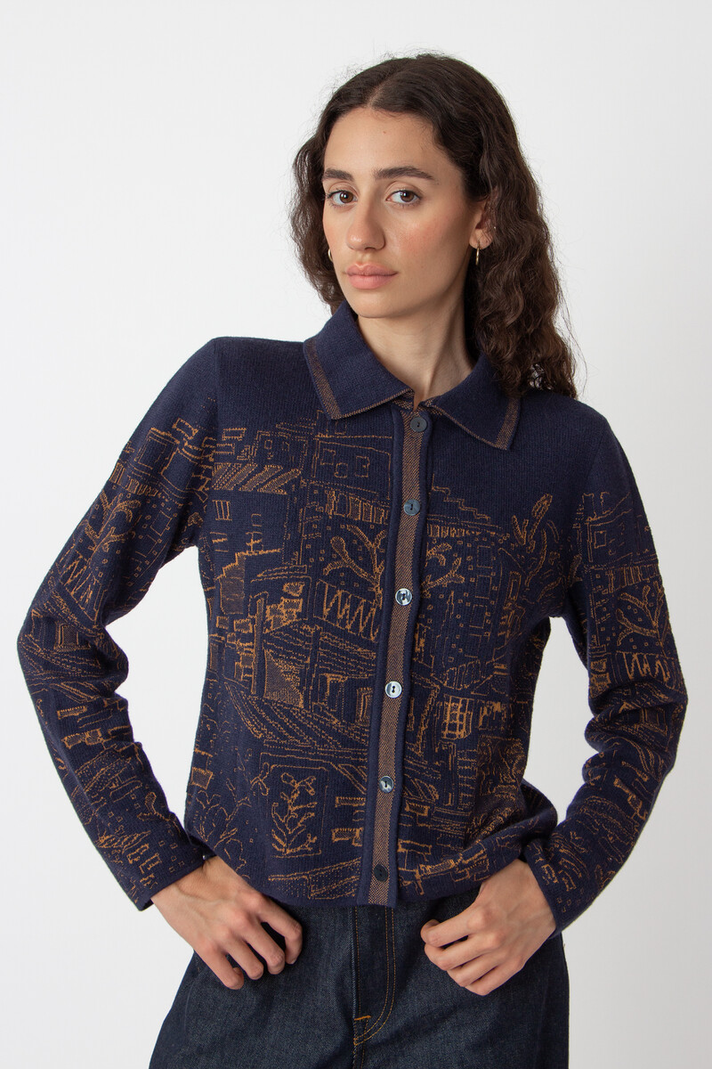 IVKO - Jacquard Jacket Favela Pattern Marine