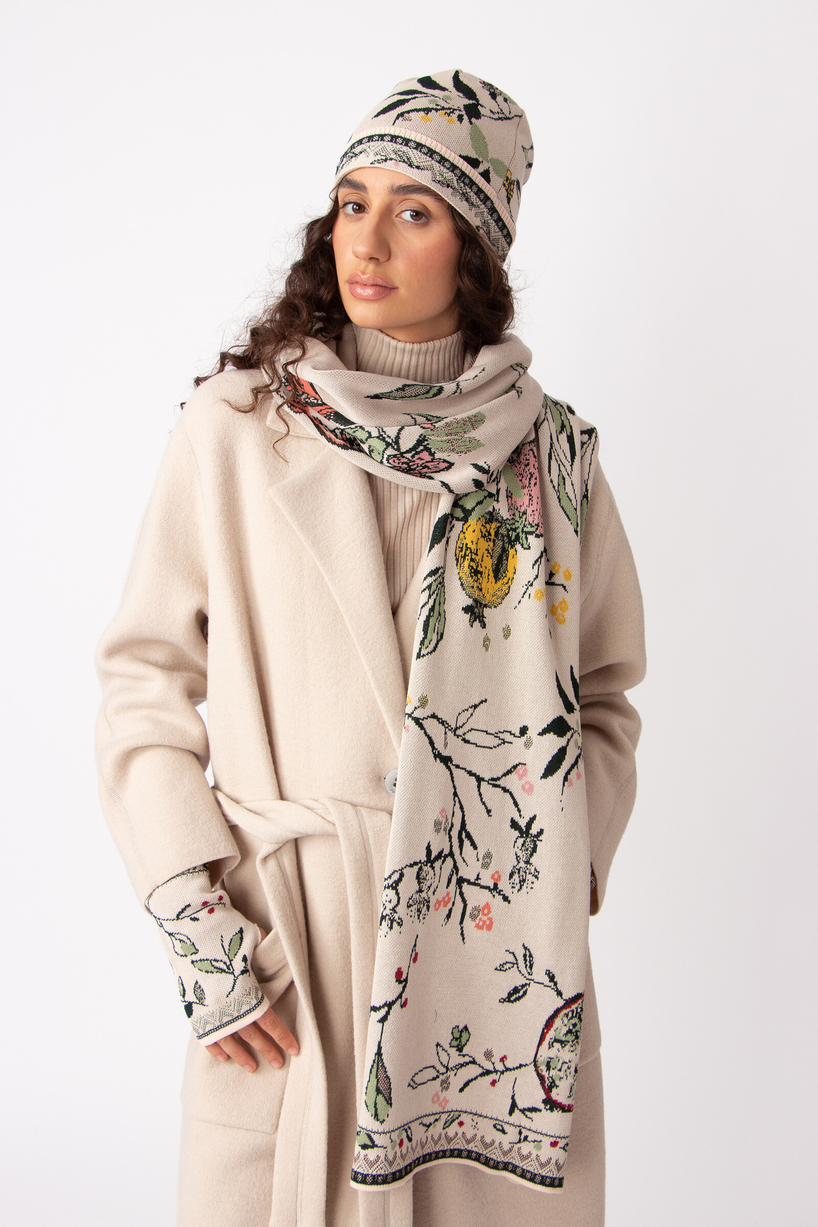 IVKO  Woman IVKO - Scarf Floral Pattern Off-White