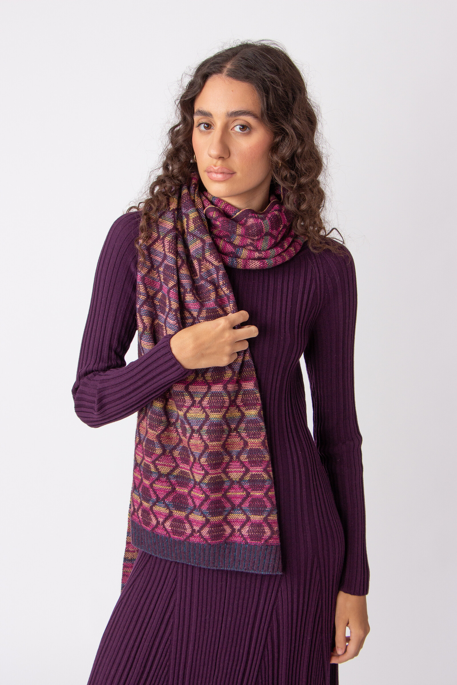 IVKO  Woman IVKO - Scarf Geometric Pattern Plum