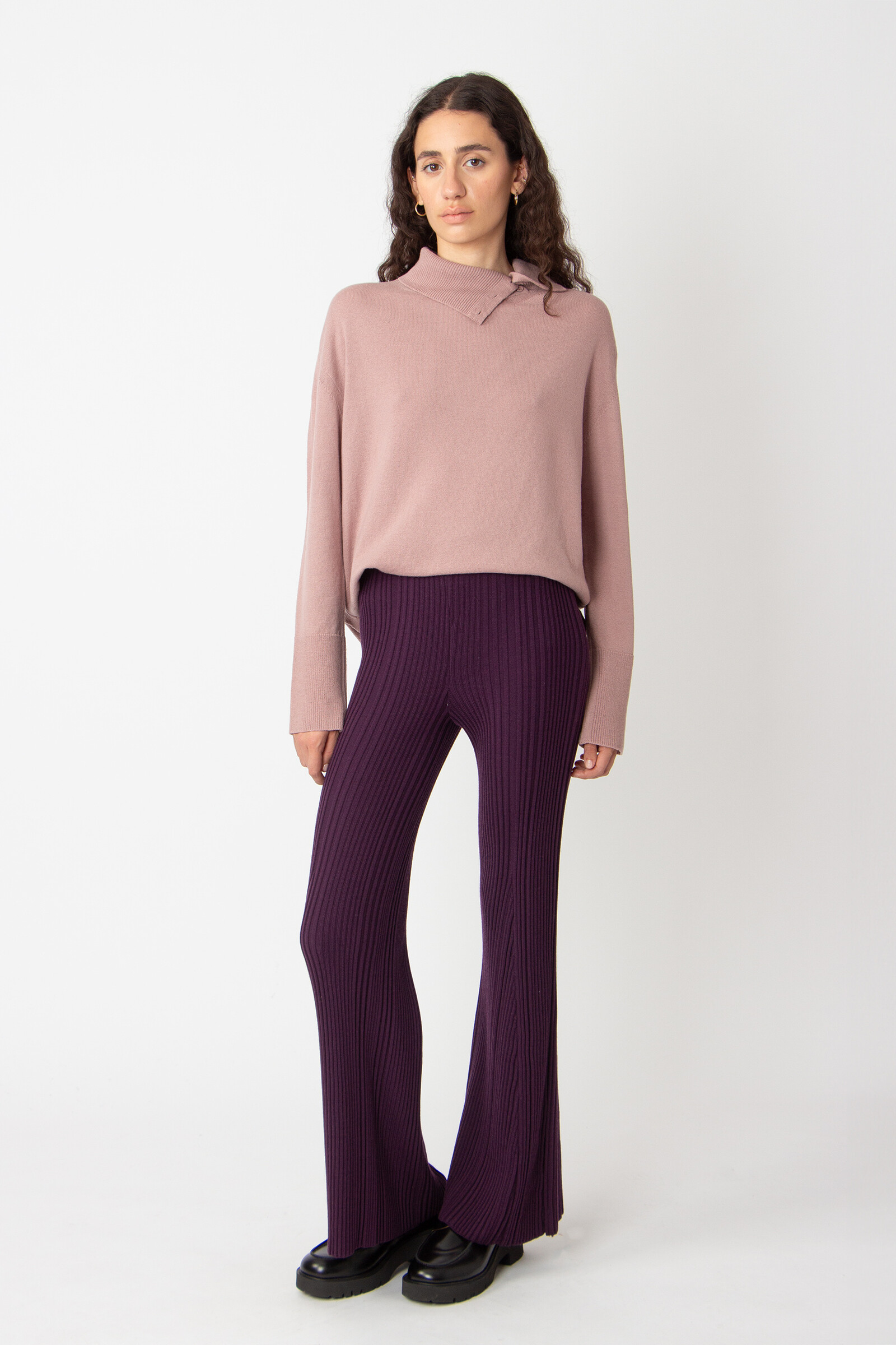 IVKO  Woman IVKO - Ribbed Soft Knit Pants Plum