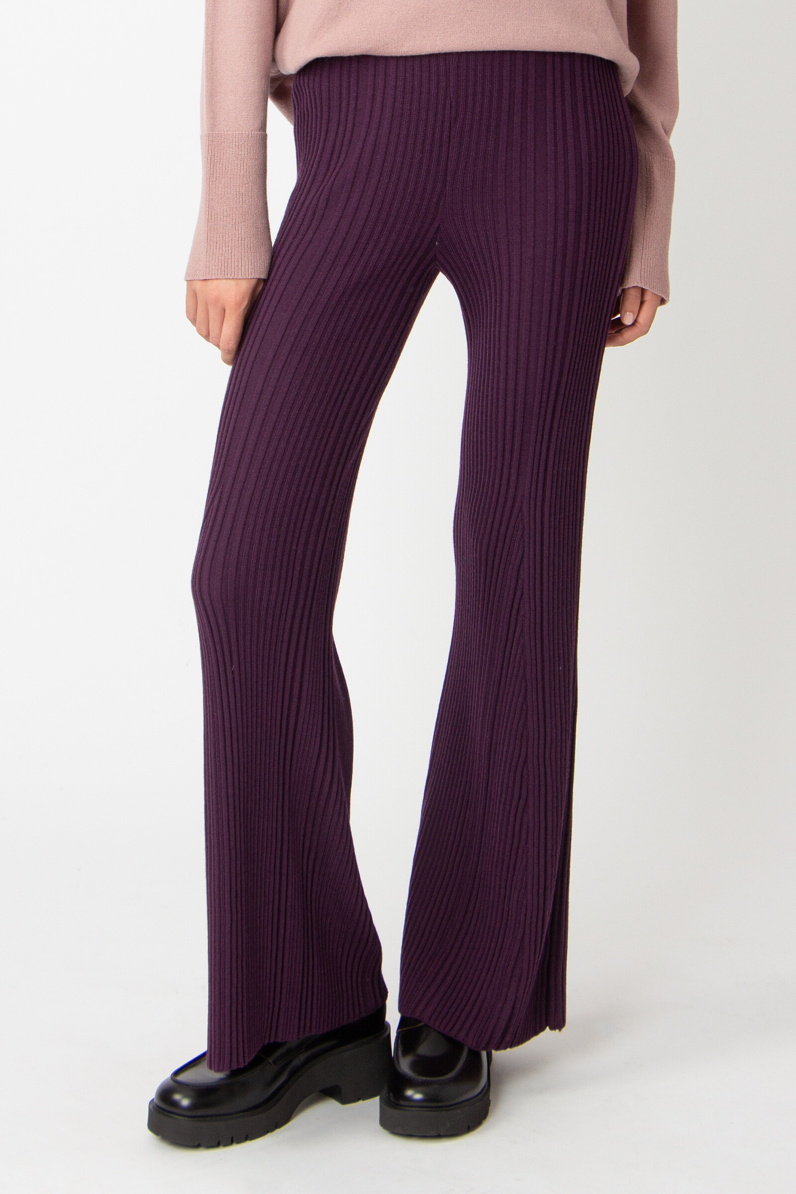 IVKO  Woman IVKO - Ribbed Soft Knit Pants Plum