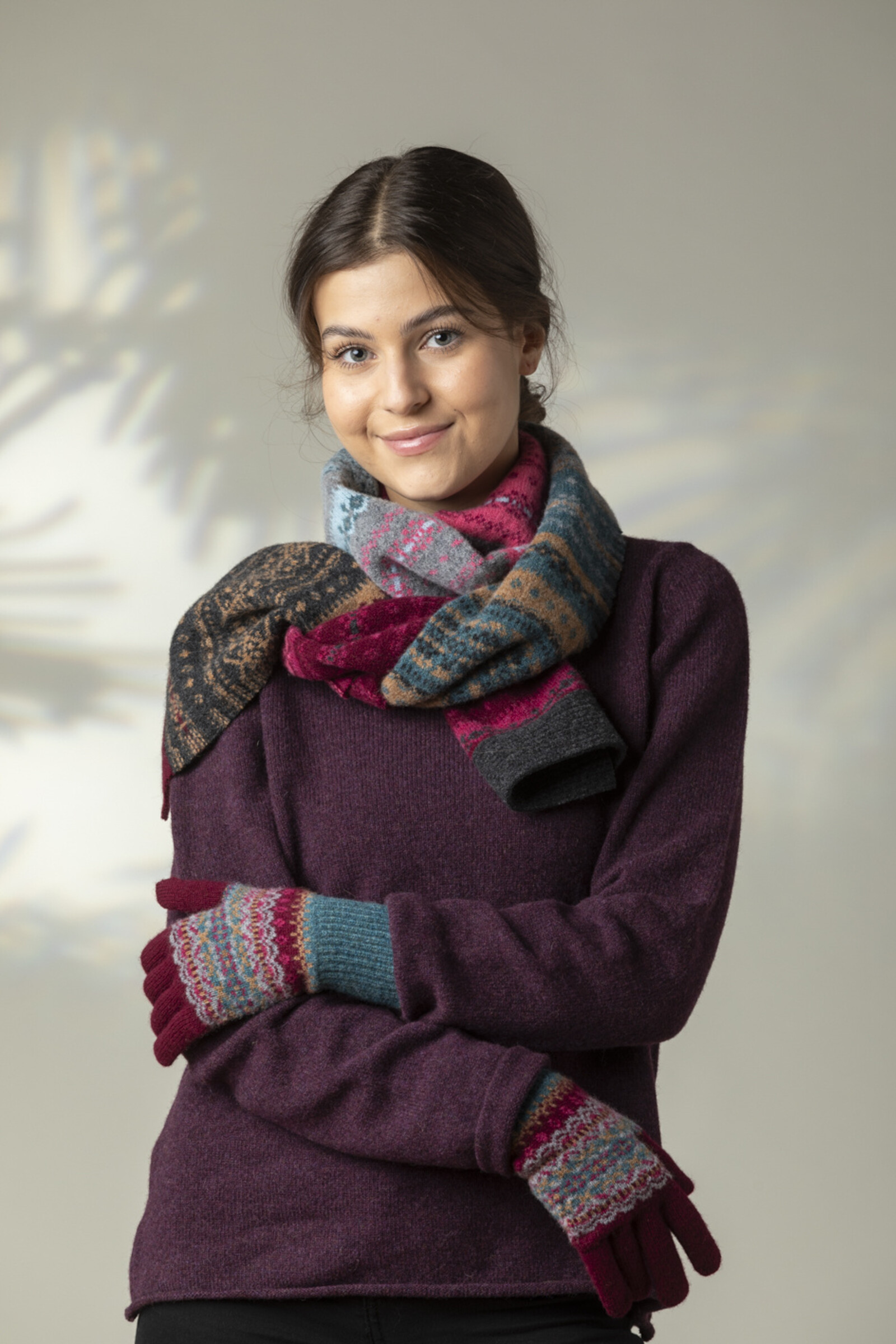 Eribé Eribé - Alloa Fairisle Scarf Velvet