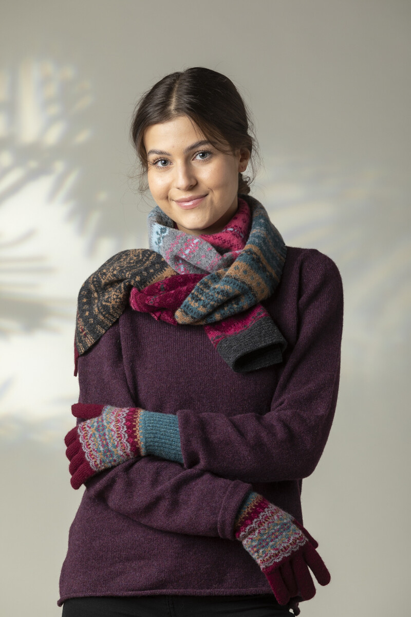 Eribé - Alloa Fairisle Scarf Velvet