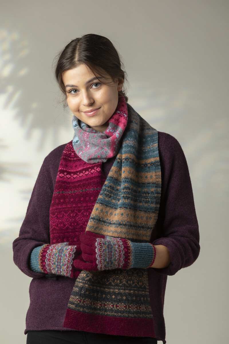 Eribé - Alloa Fairisle Scarf Velvet