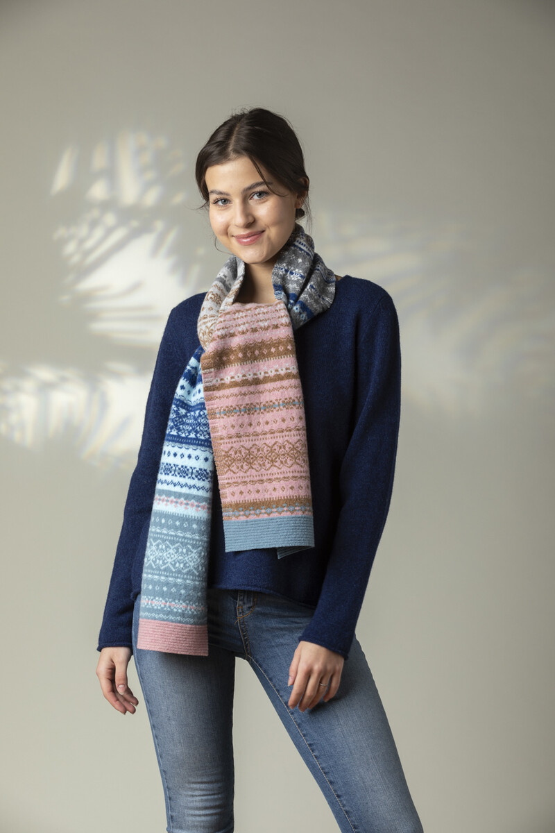 Eribé - Alloa Fairisle Scarf Dew