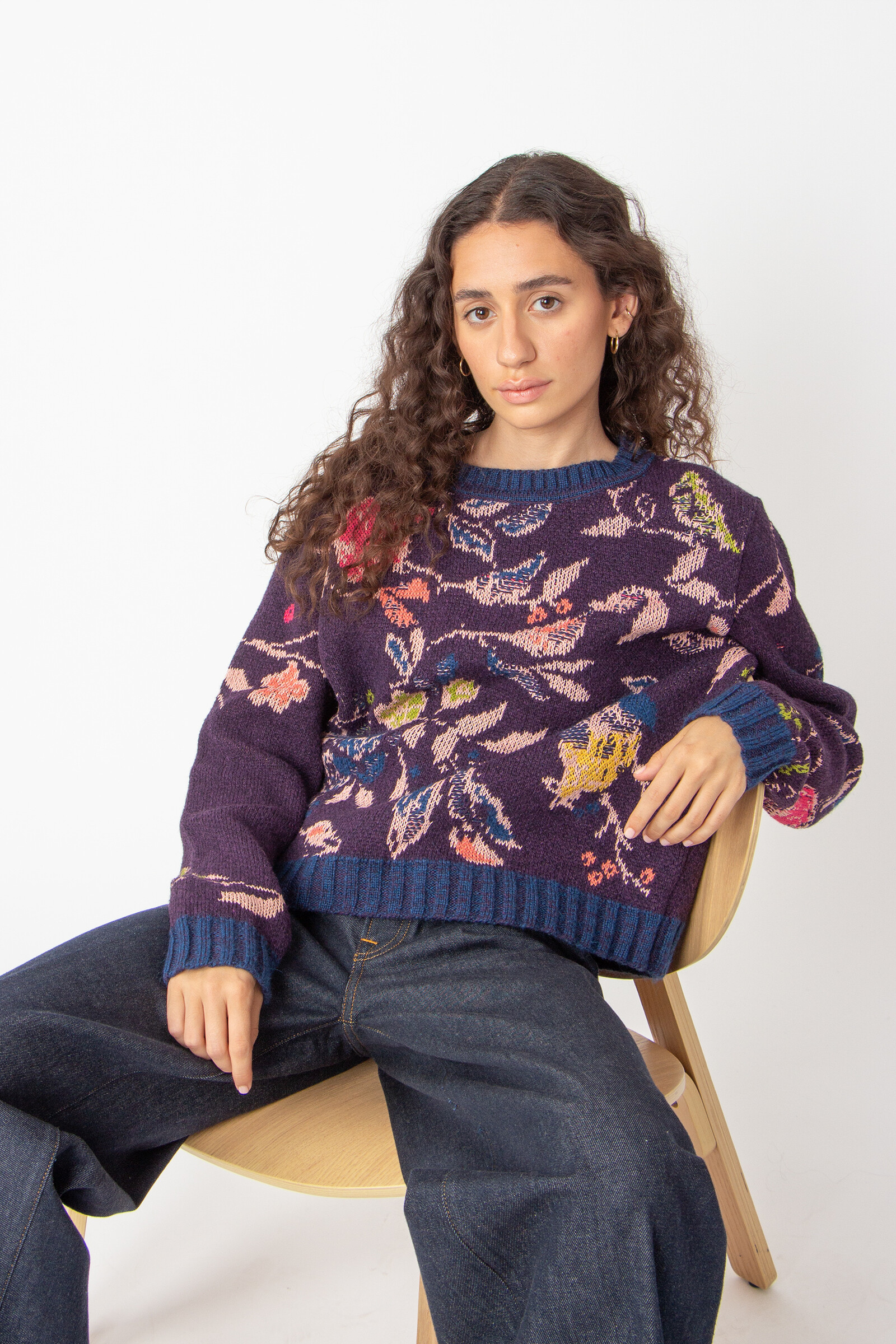 IVKO  Woman IVKO - Jacquard Pullover Floral Pattern Plum