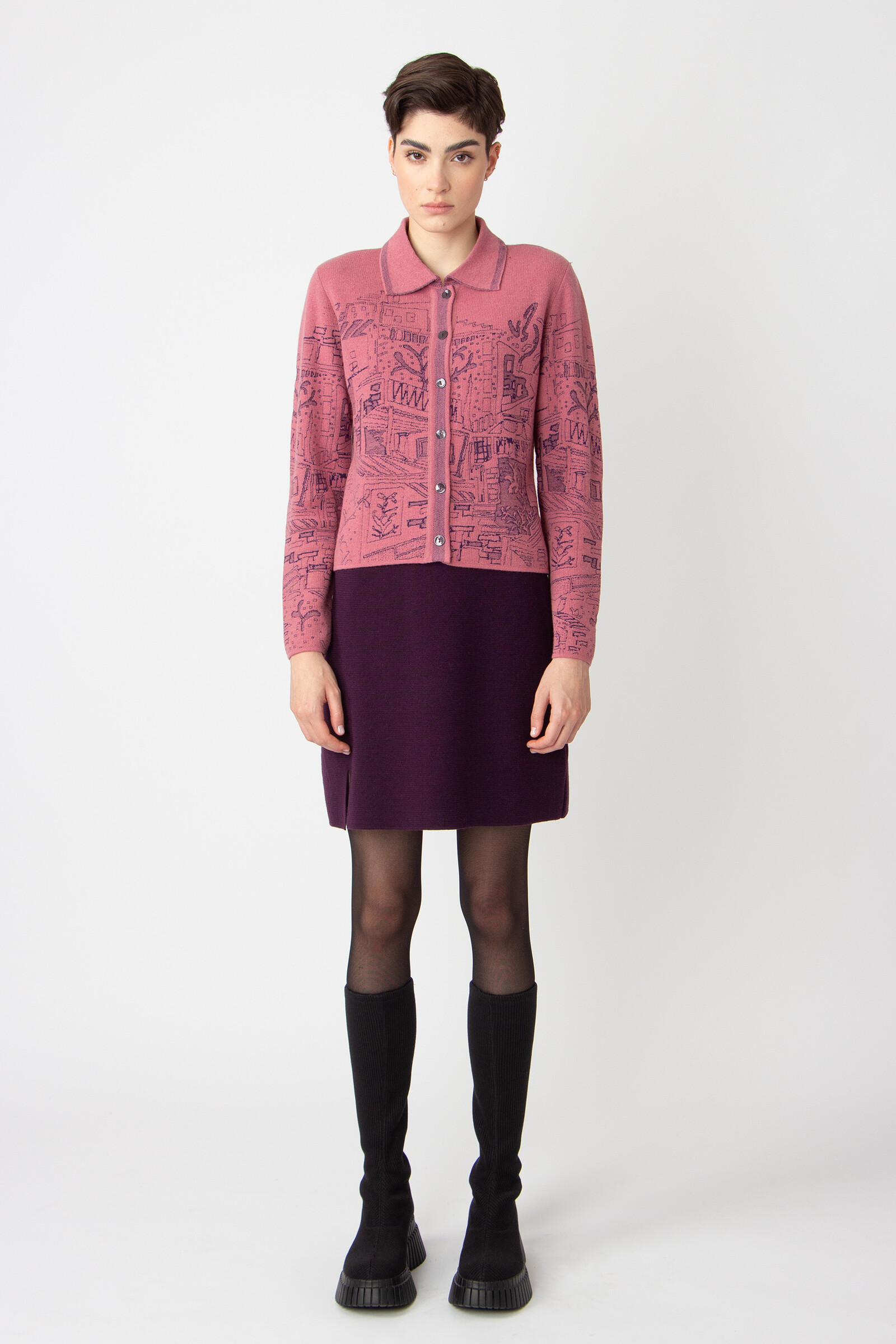 IVKO  Woman IVKO - Jacquard Jacket Favela Pattern Powder