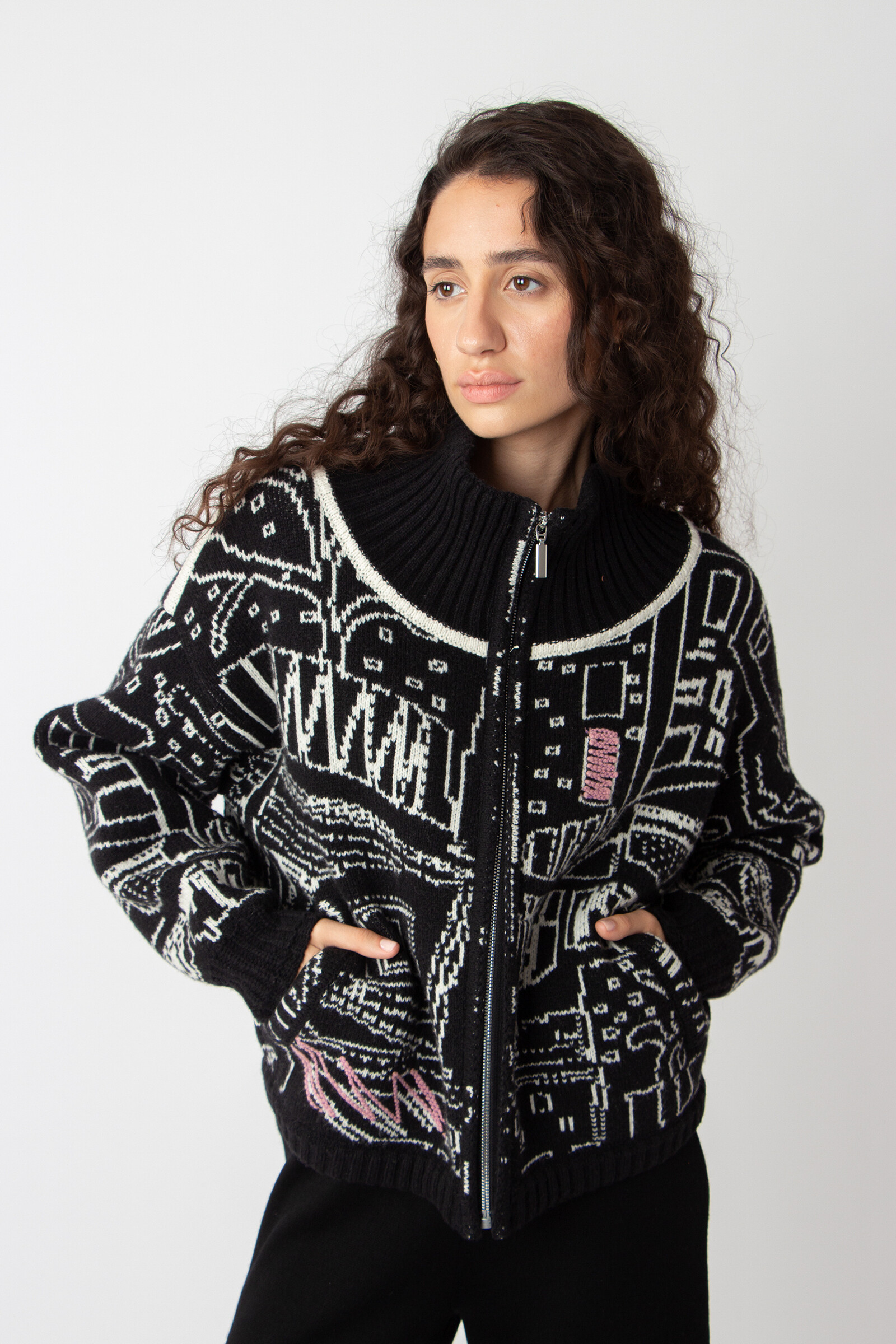 IVKO  Woman IVKO - Bomber Jacket Favela Pattern Black