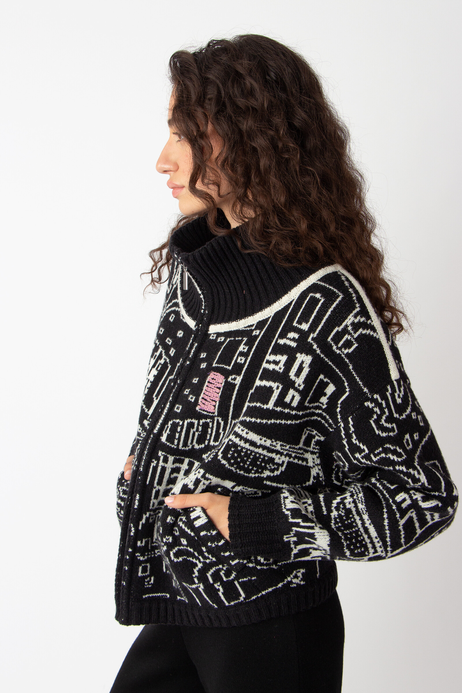 IVKO  Woman IVKO - Bomber Jacket Favela Pattern Black