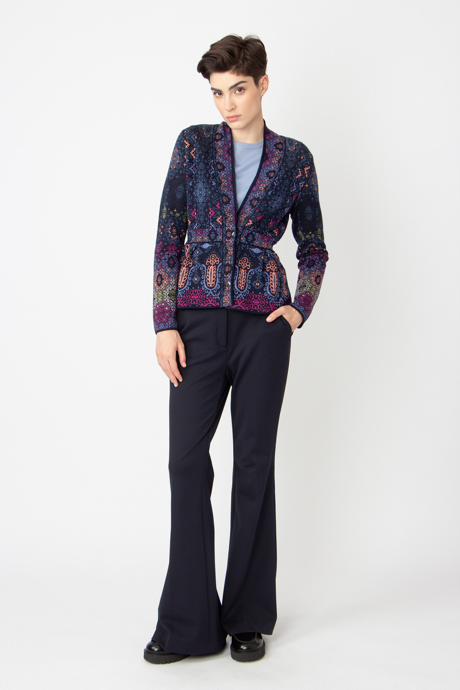 IVKO  Woman IVKO - Jacquard Jacket Ornament Pattern Marine