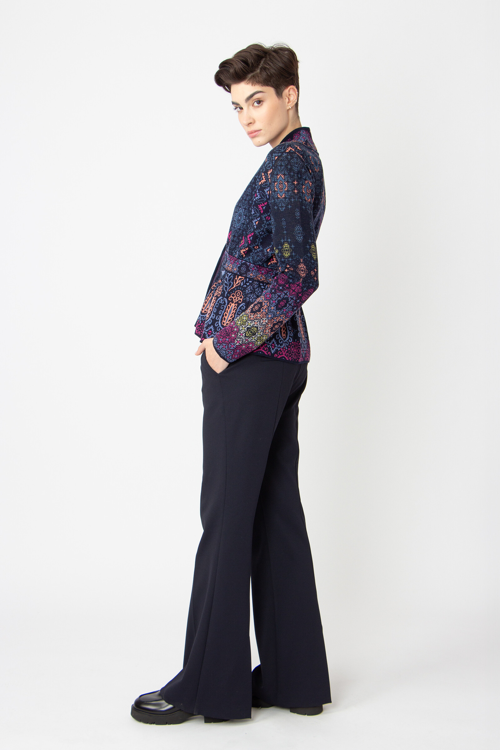 IVKO  Woman IVKO - Jacquard Jacket Ornament Pattern Marine