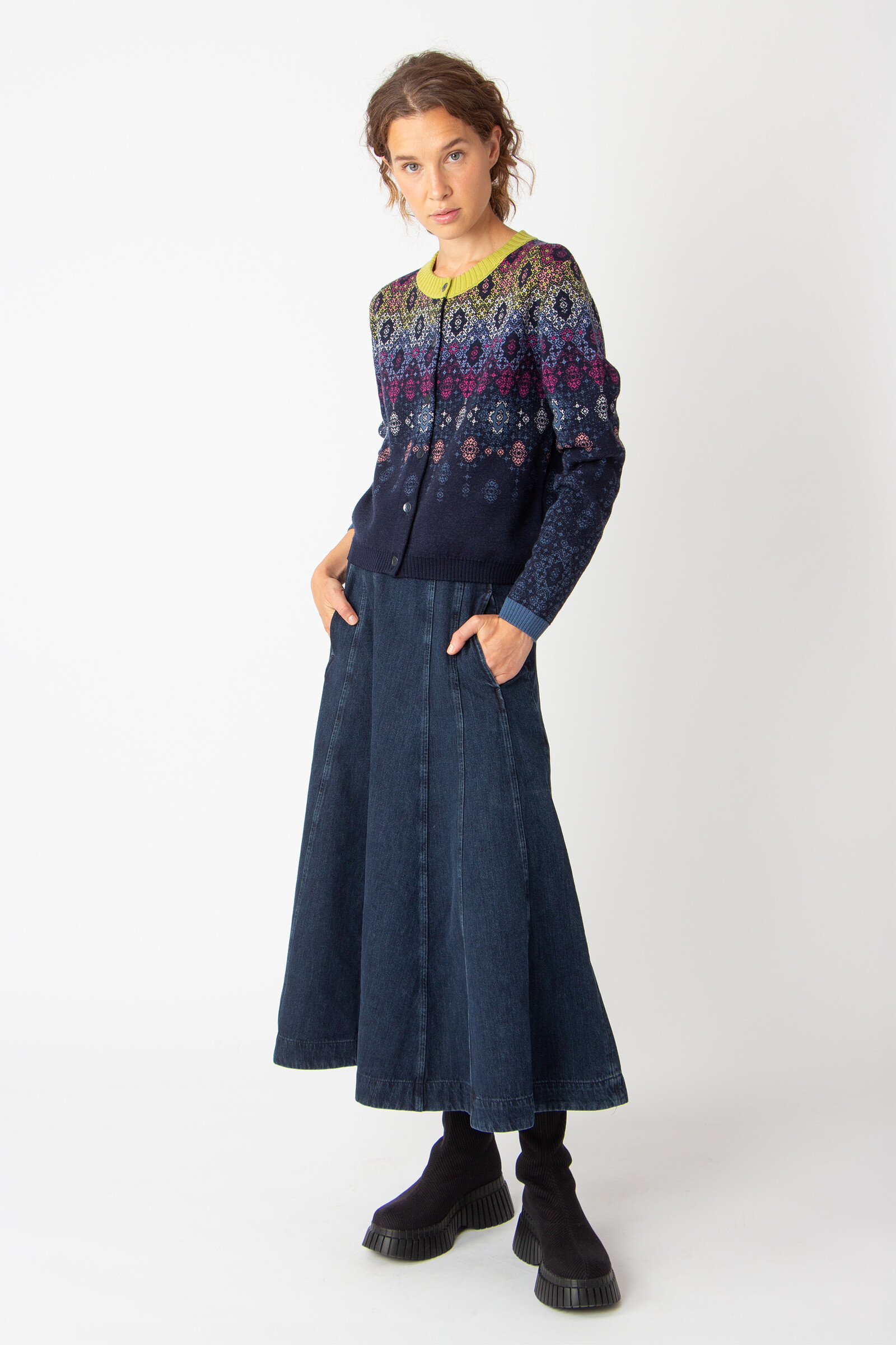 IVKO  Woman IVKO - Jacquard Cardigan Ornament Pattern Marine