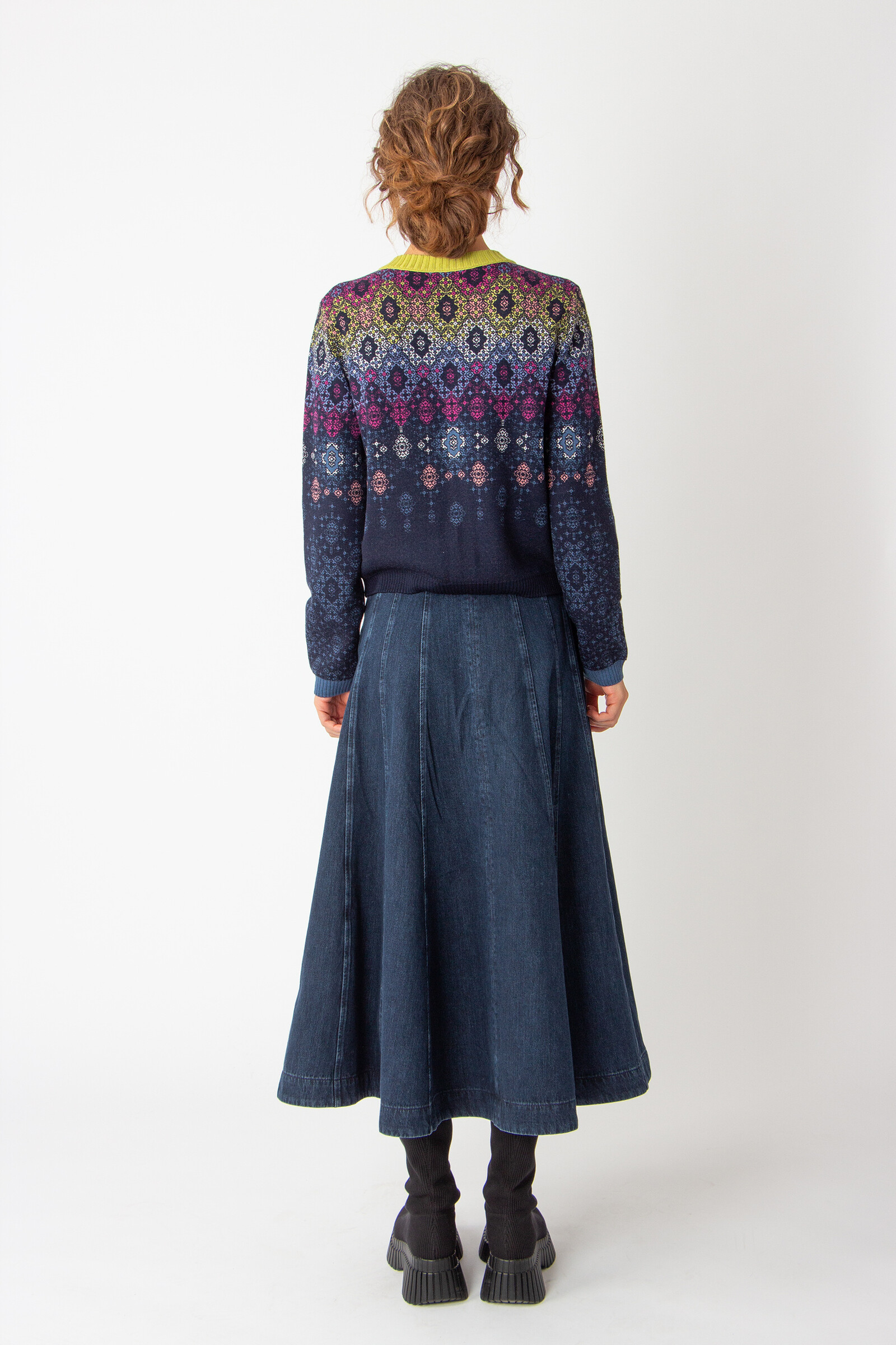 IVKO  Woman IVKO - Jacquard Cardigan Ornament Pattern Marine