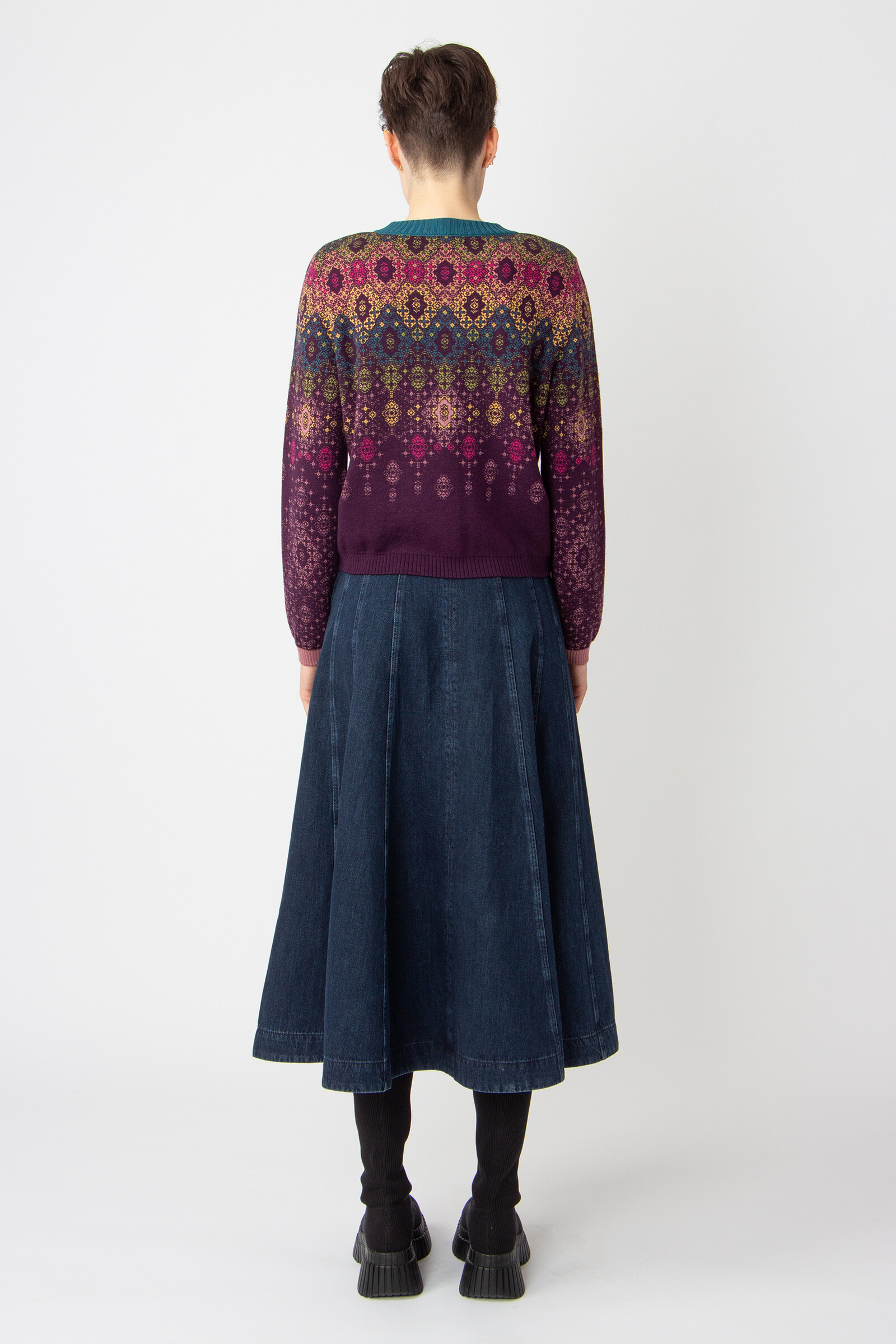 IVKO  Woman IVKO - Jacquard Cardigan Ornament Pattern Plum