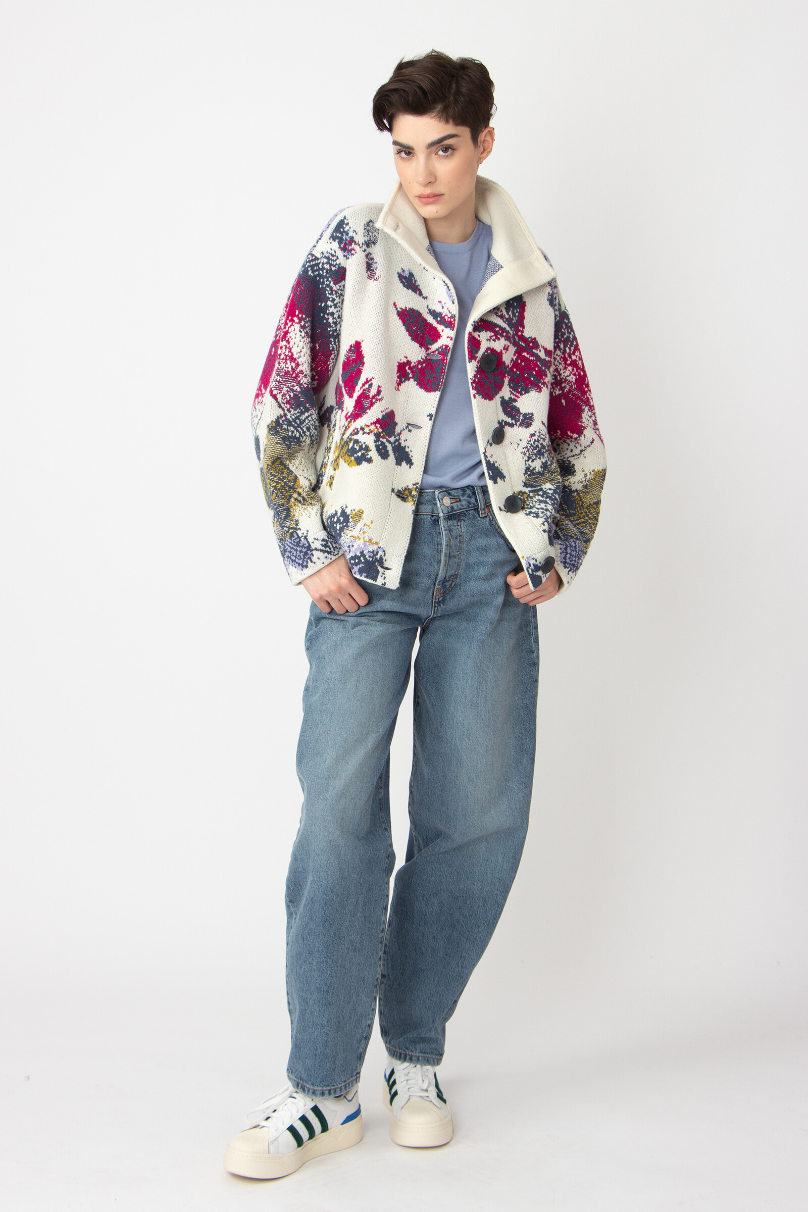 IVKO  Woman IVKO - Jacquard Roll-Neck Jacket Camouflage Pattern Off-White