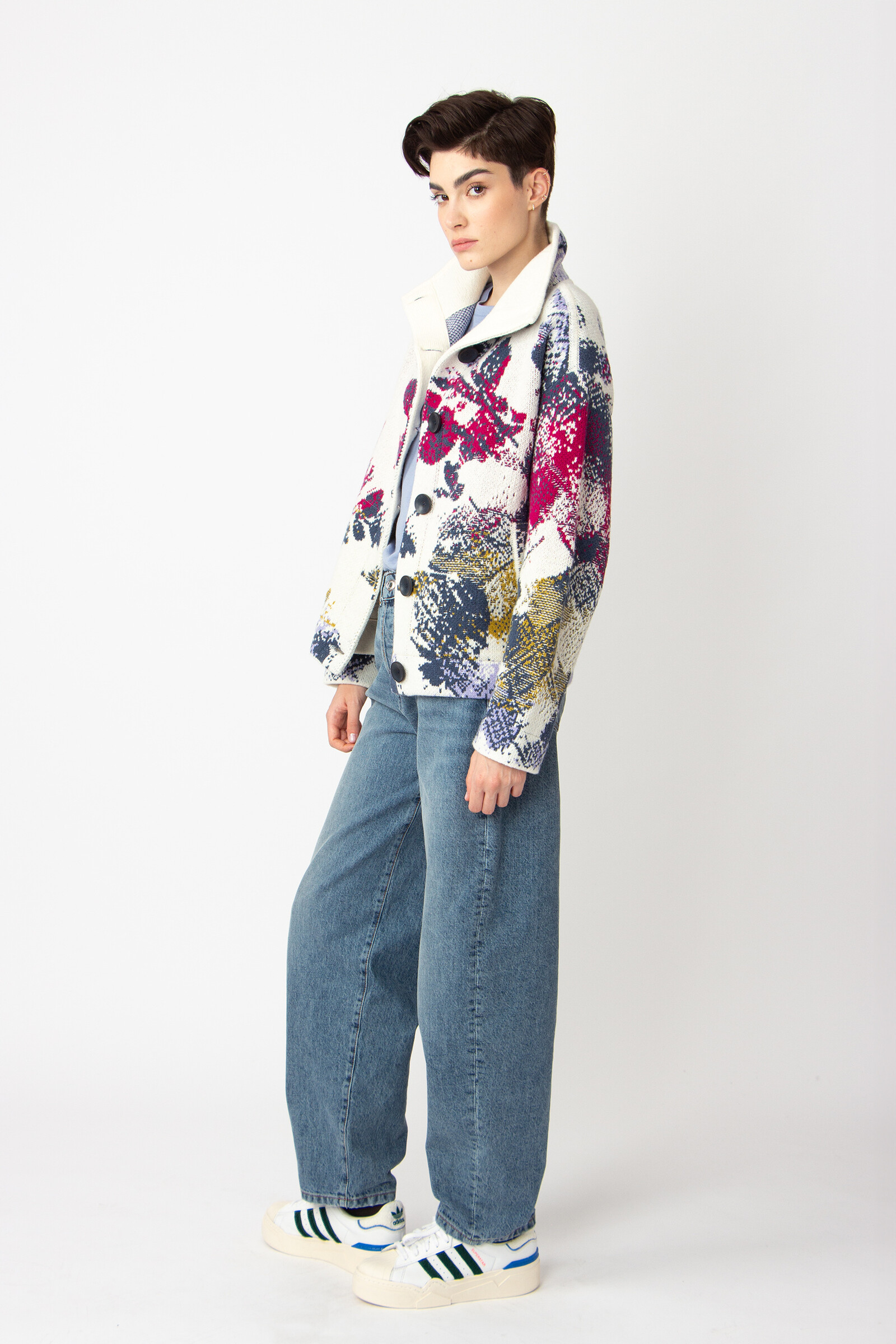 IVKO  Woman IVKO - Jacquard Roll-Neck Jacket Camouflage Pattern Off-White