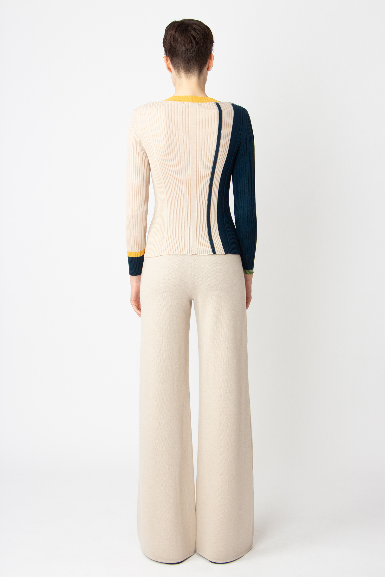 IVKO  Woman IVKO - Ribbed Pullover Contrasting Stripe Off-White