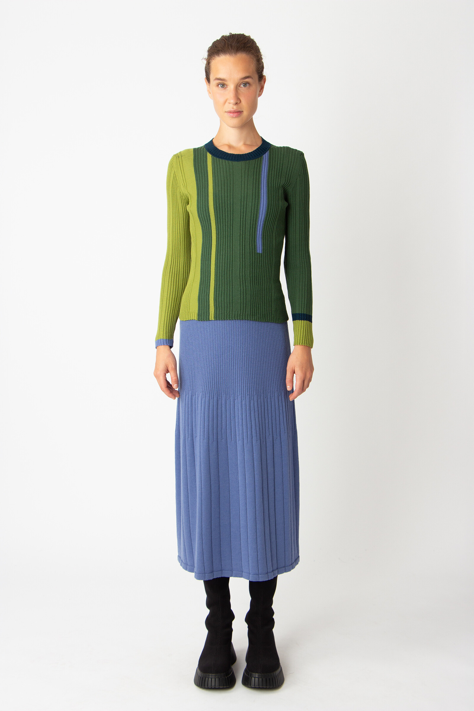 IVKO  Woman IVKO - Ribbed Pullover Contrasting Stripe Green