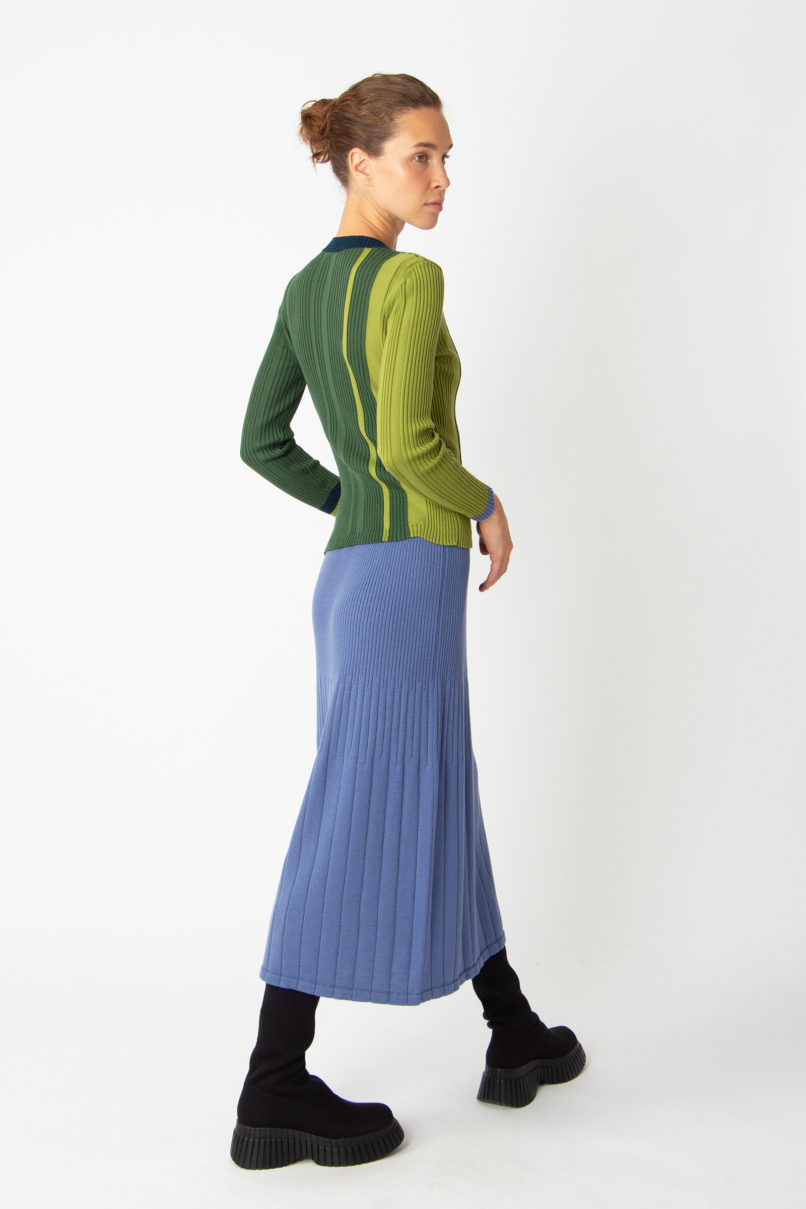 IVKO  Woman IVKO - Ribbed Pullover Contrasting Stripe Green