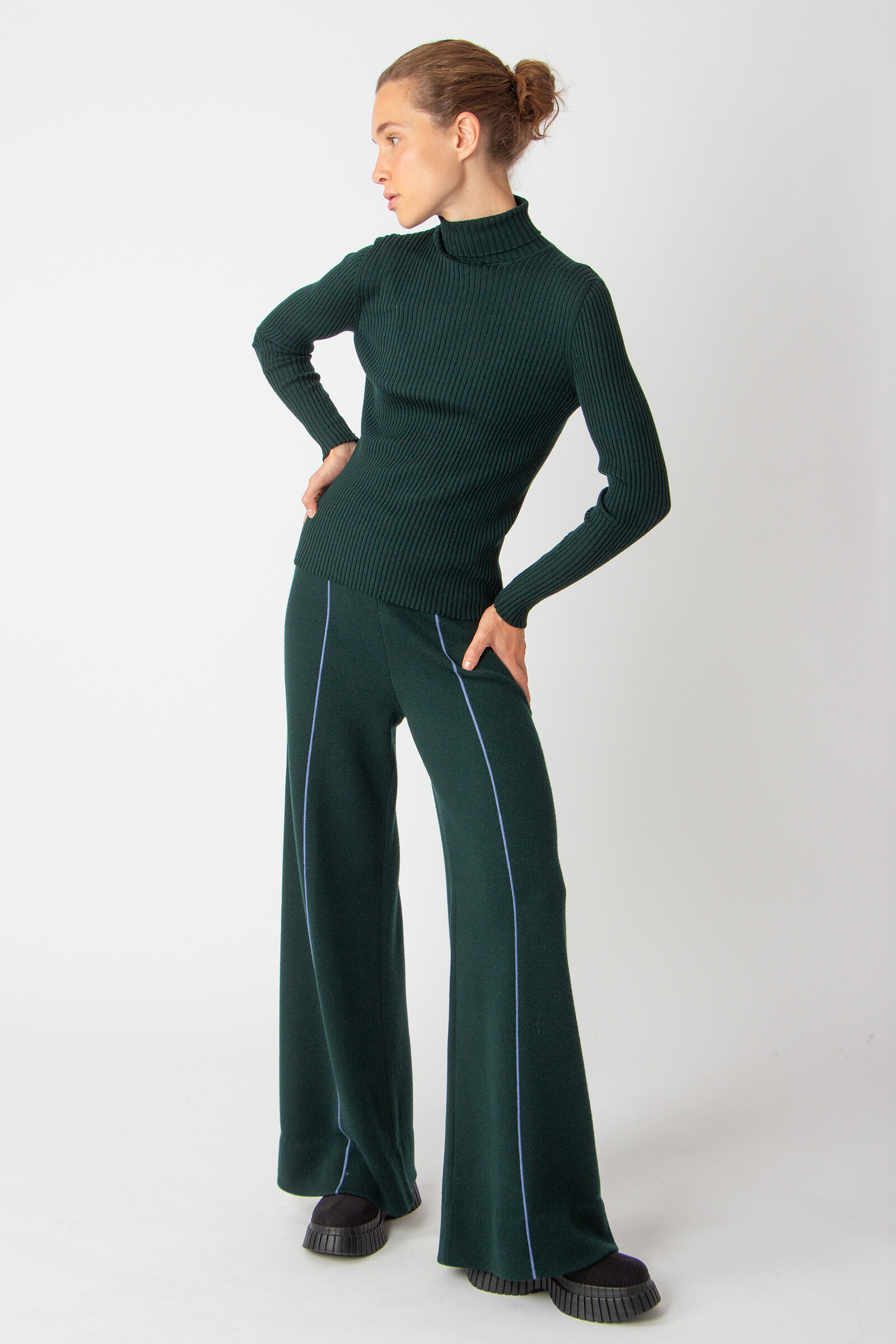 IVKO  Woman IVKO - Knit Pants Contrasting Stripe Forest