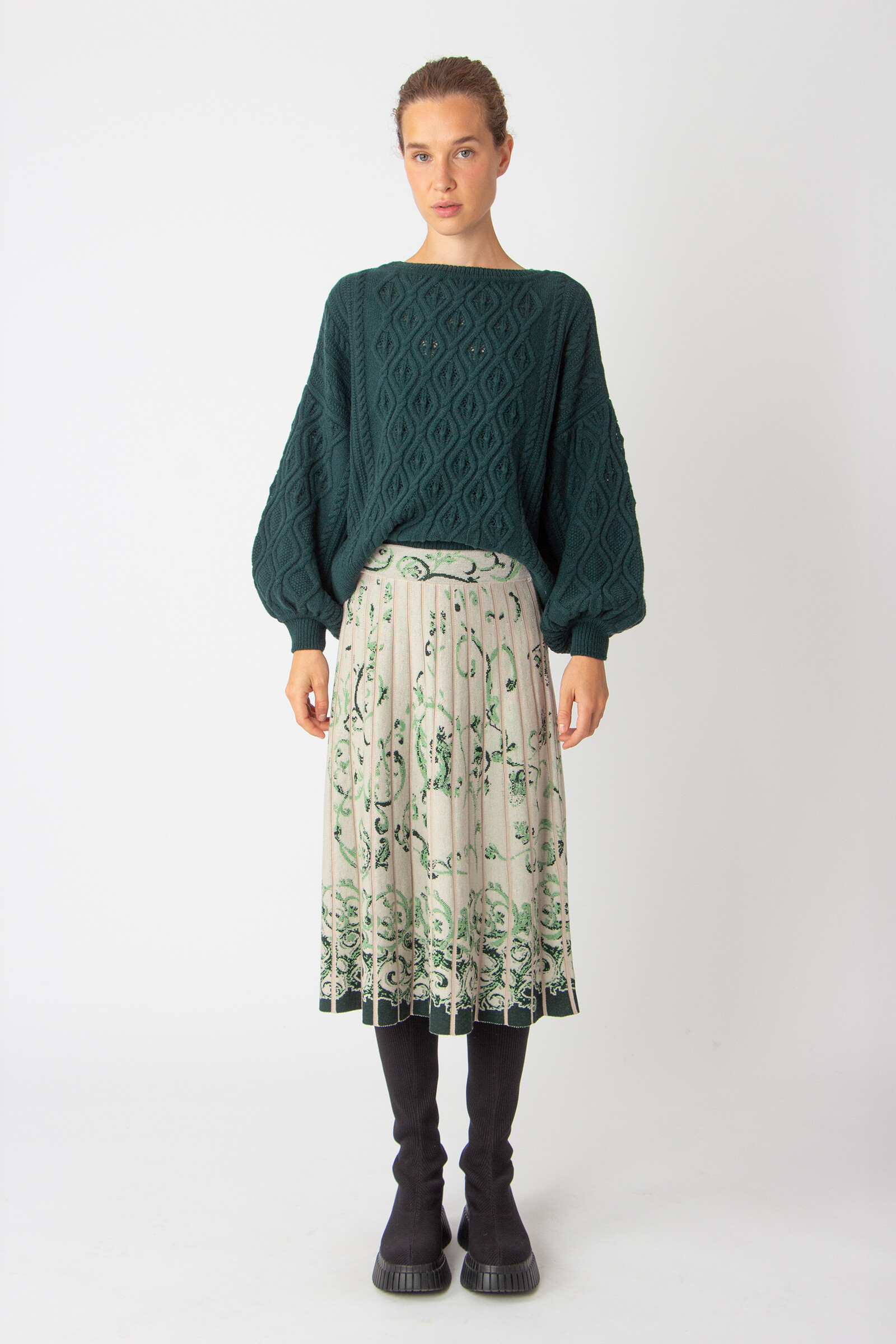 IVKO  Woman IVKO - Jacquard Midi Skirt Illumination Pattern Off-White