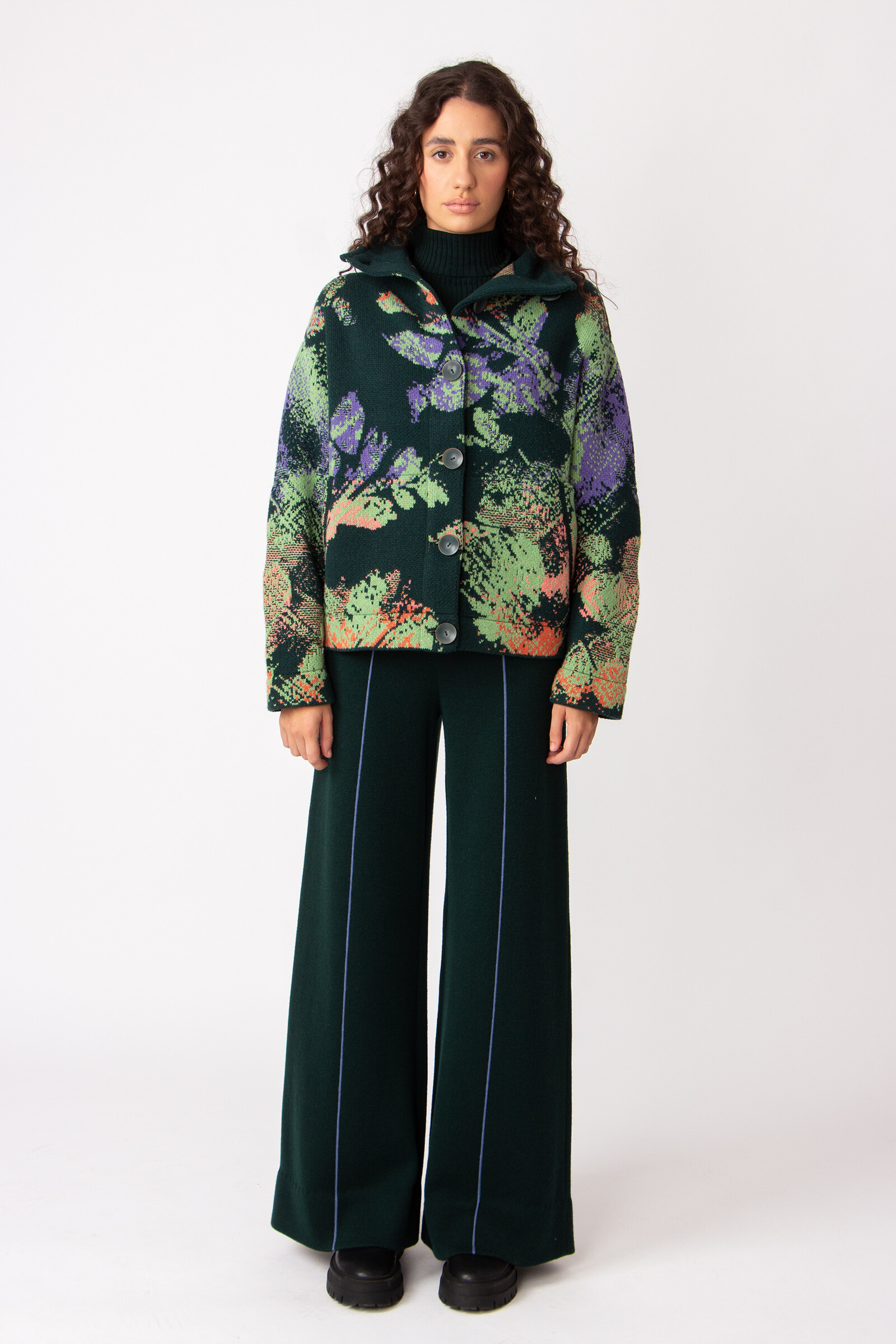 IVKO  Woman IVKO - Jacquard Roll-Neck Jacket Camouflage Pattern Forest