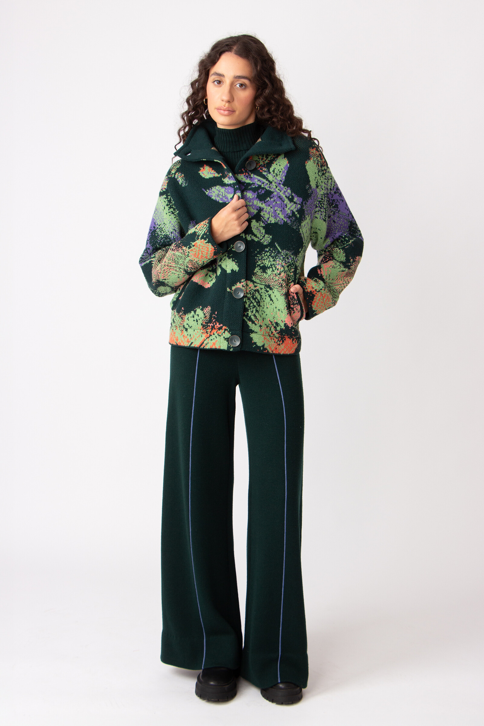 IVKO  Woman IVKO - Jacquard Roll-Neck Jacket Camouflage Pattern Forest