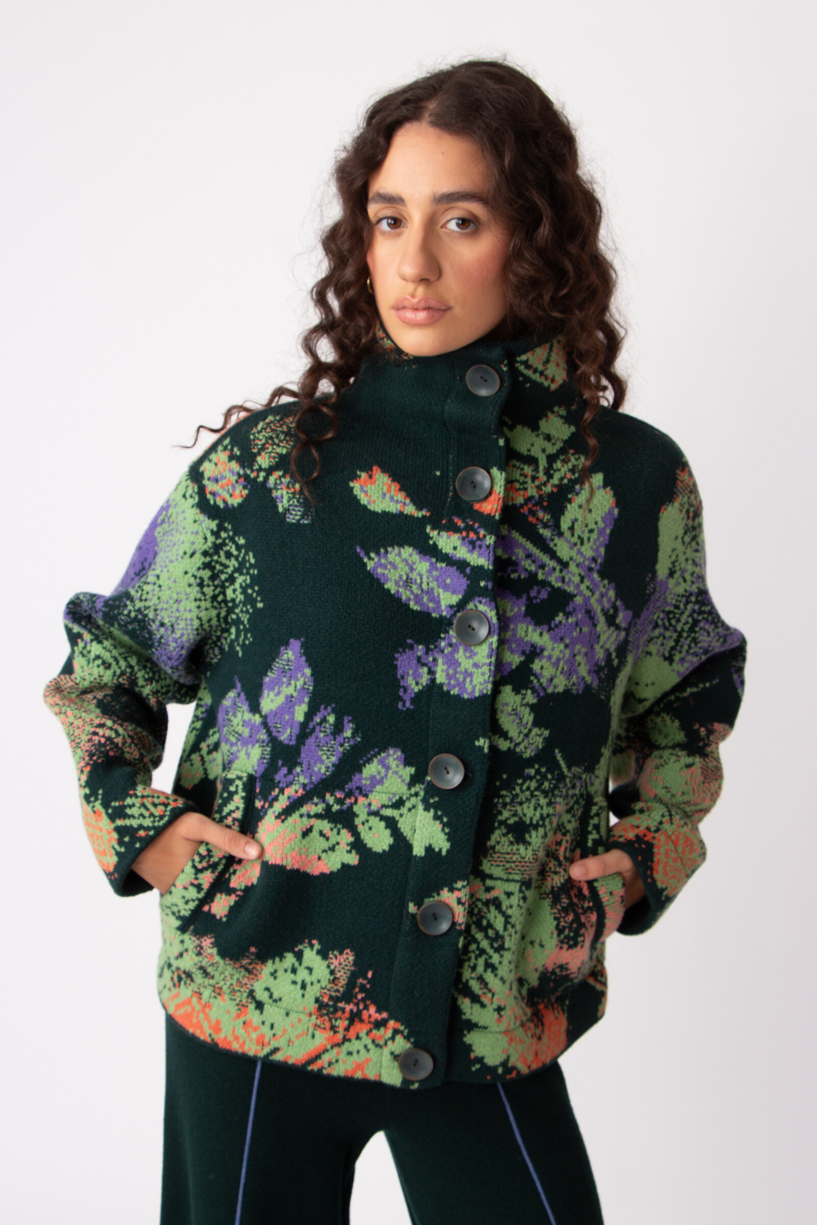IVKO  Woman IVKO - Jacquard Roll-Neck Jacket Camouflage Pattern Forest