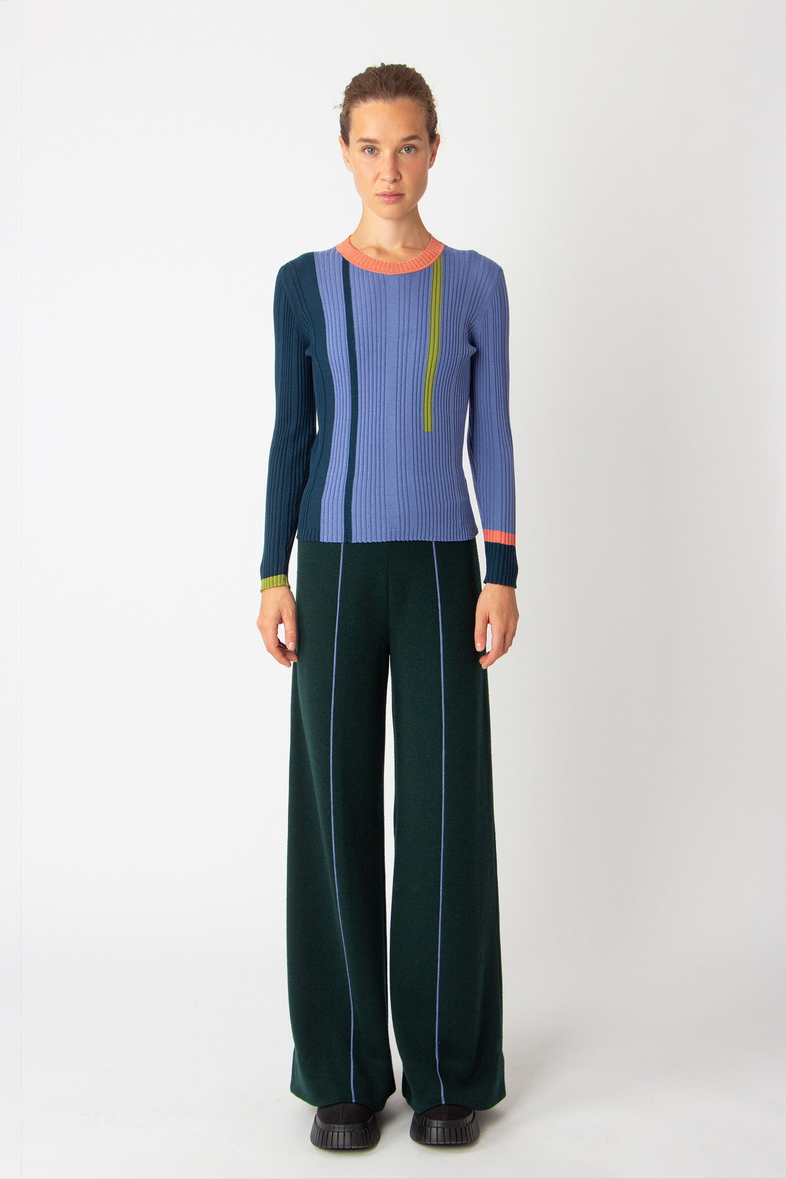 IVKO  Woman IVKO - Ribbed Pullover Contrasting Stripe Lilac