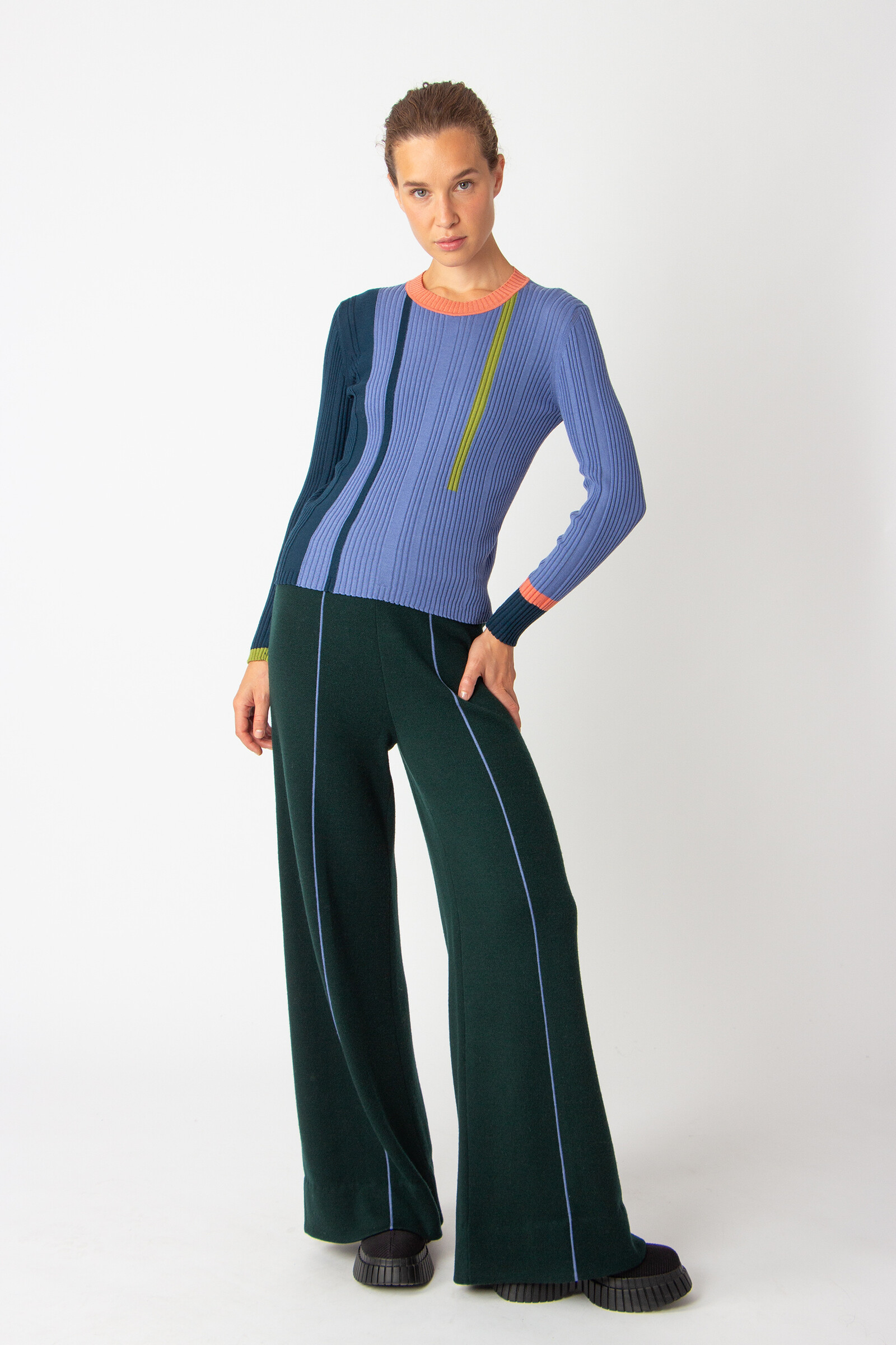 IVKO  Woman IVKO - Ribbed Pullover Contrasting Stripe Lilac