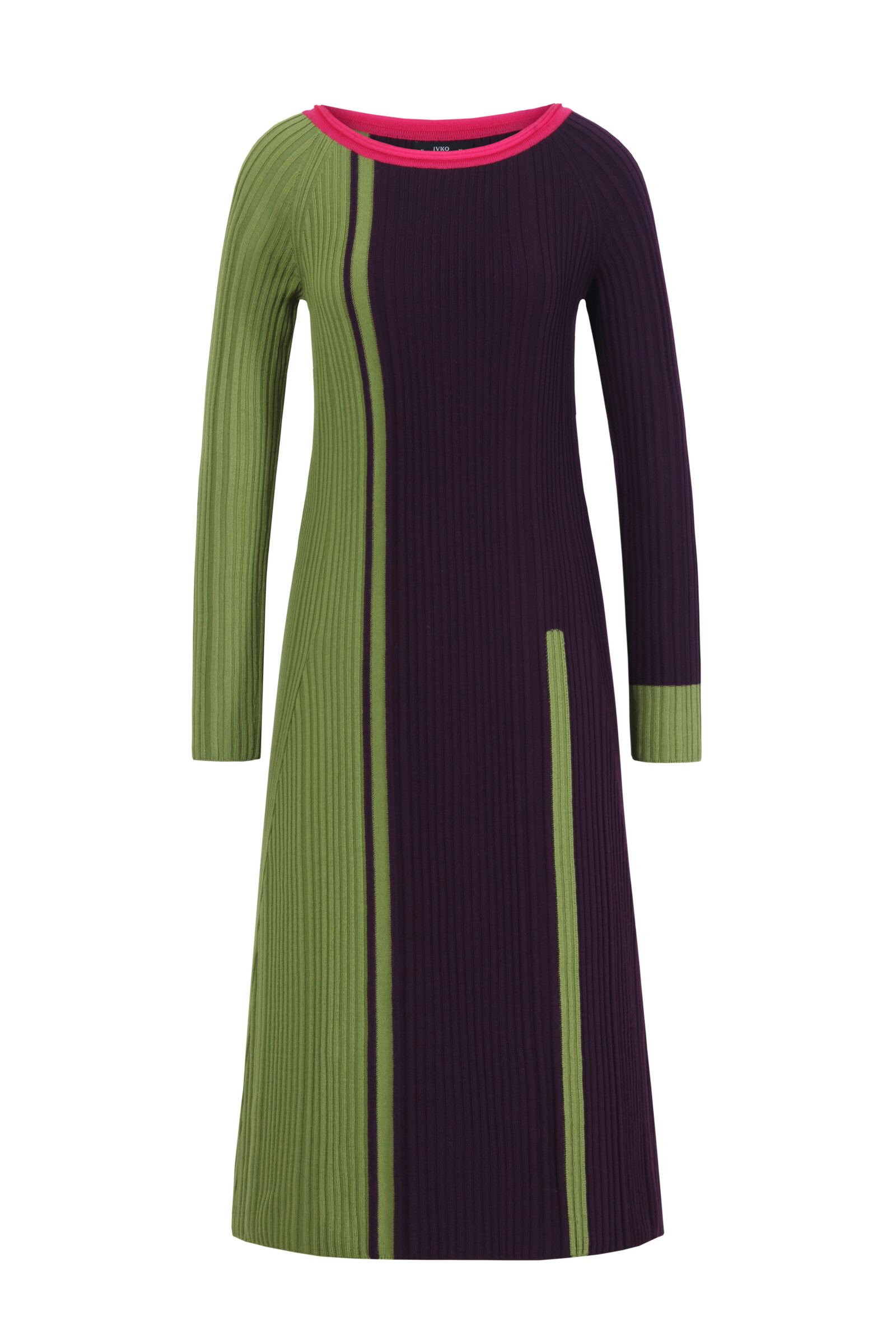 IVKO  Woman IVKO - Jacquard Dress Color Blocking Plum