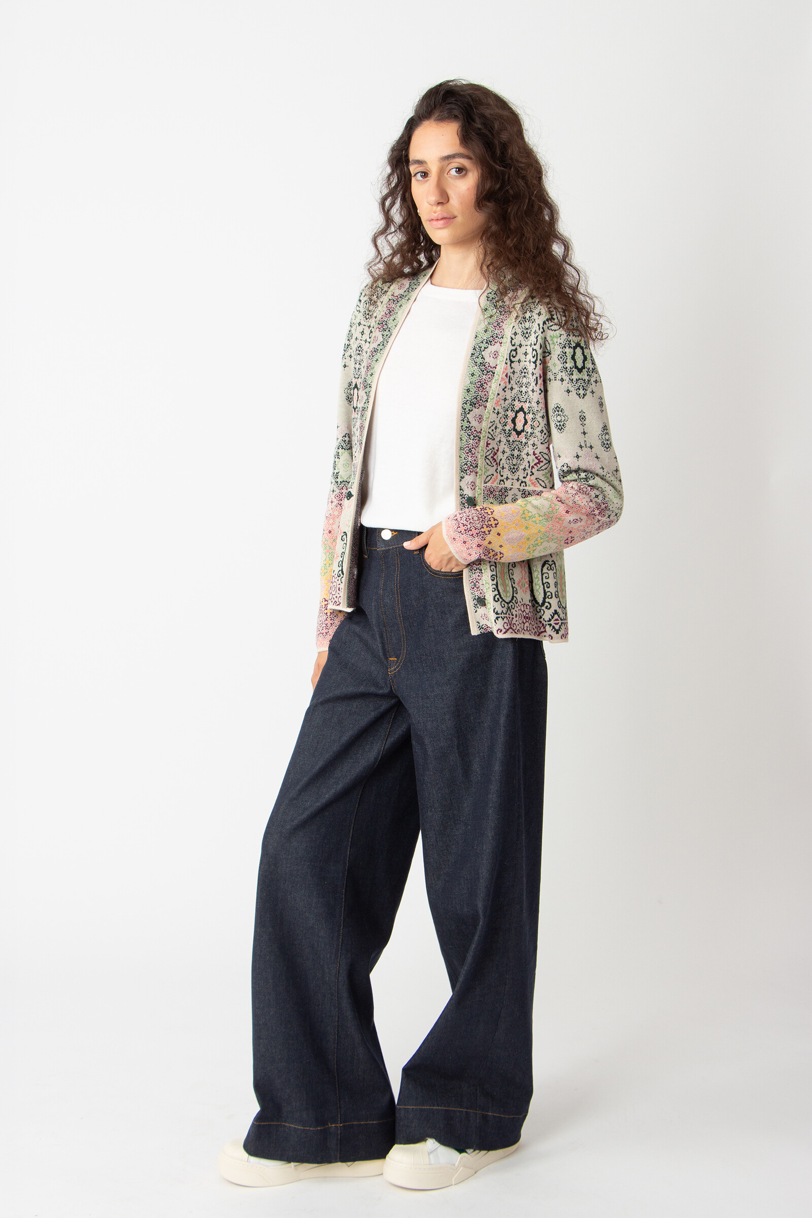 IVKO  Woman IVKO - Jacquard Jacket Ornament Pattern Off-White