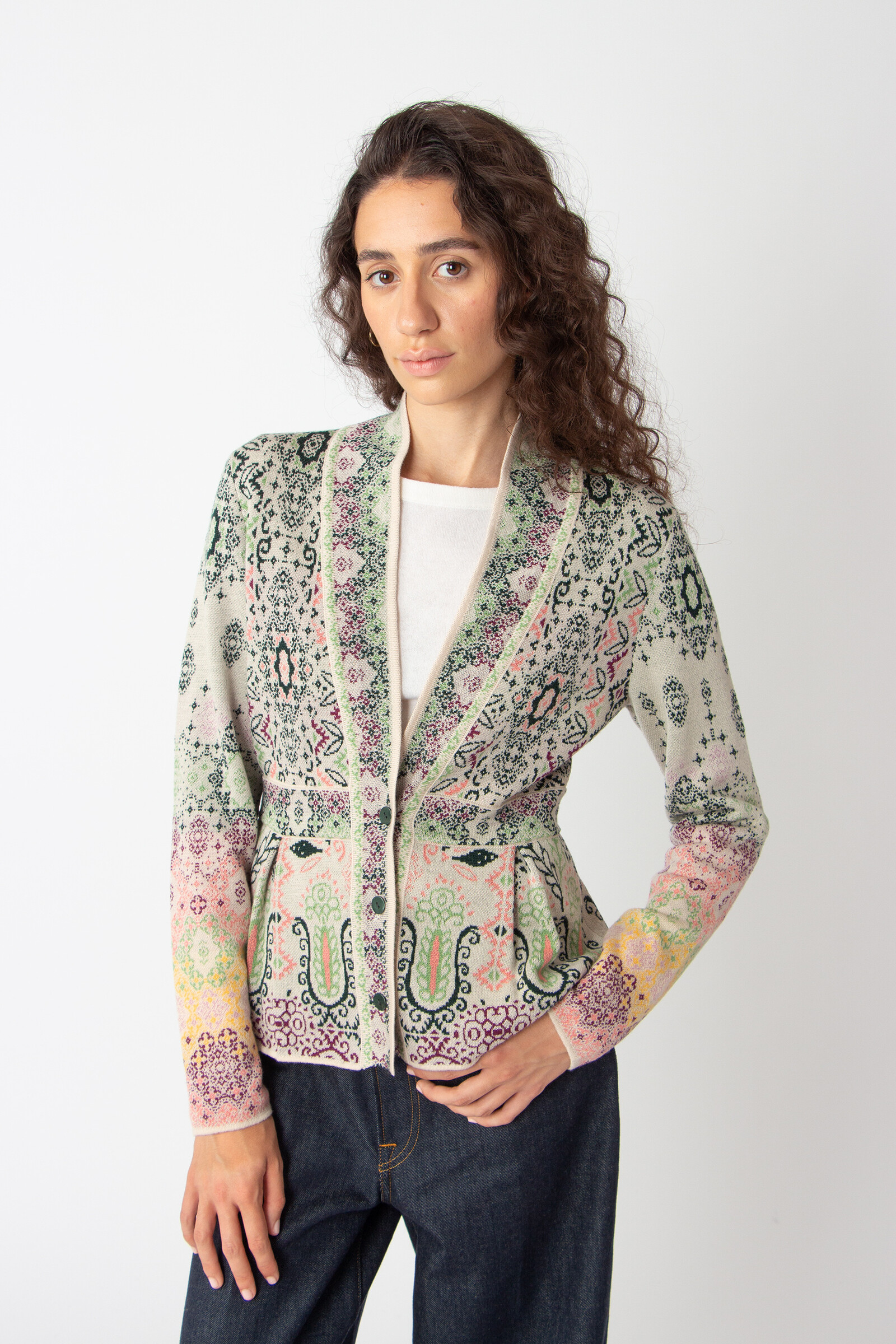 IVKO  Woman IVKO - Jacquard Jacket Ornament Pattern Off-White