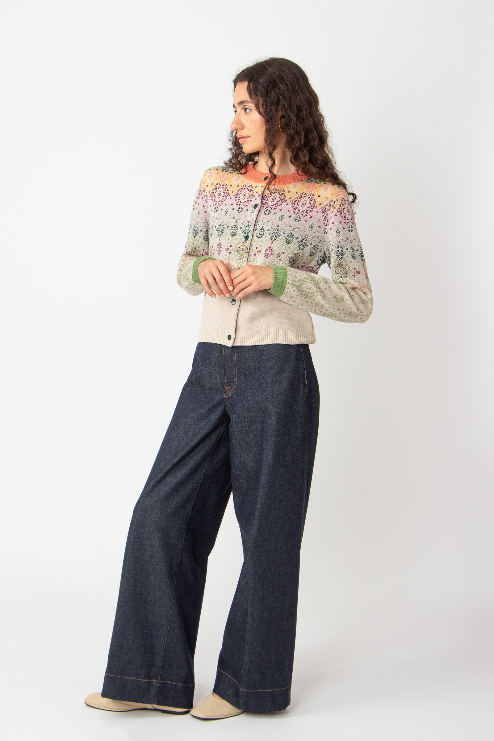 IVKO  Woman IVKO - Jacquard Cardigan Ornament Pattern Off-White