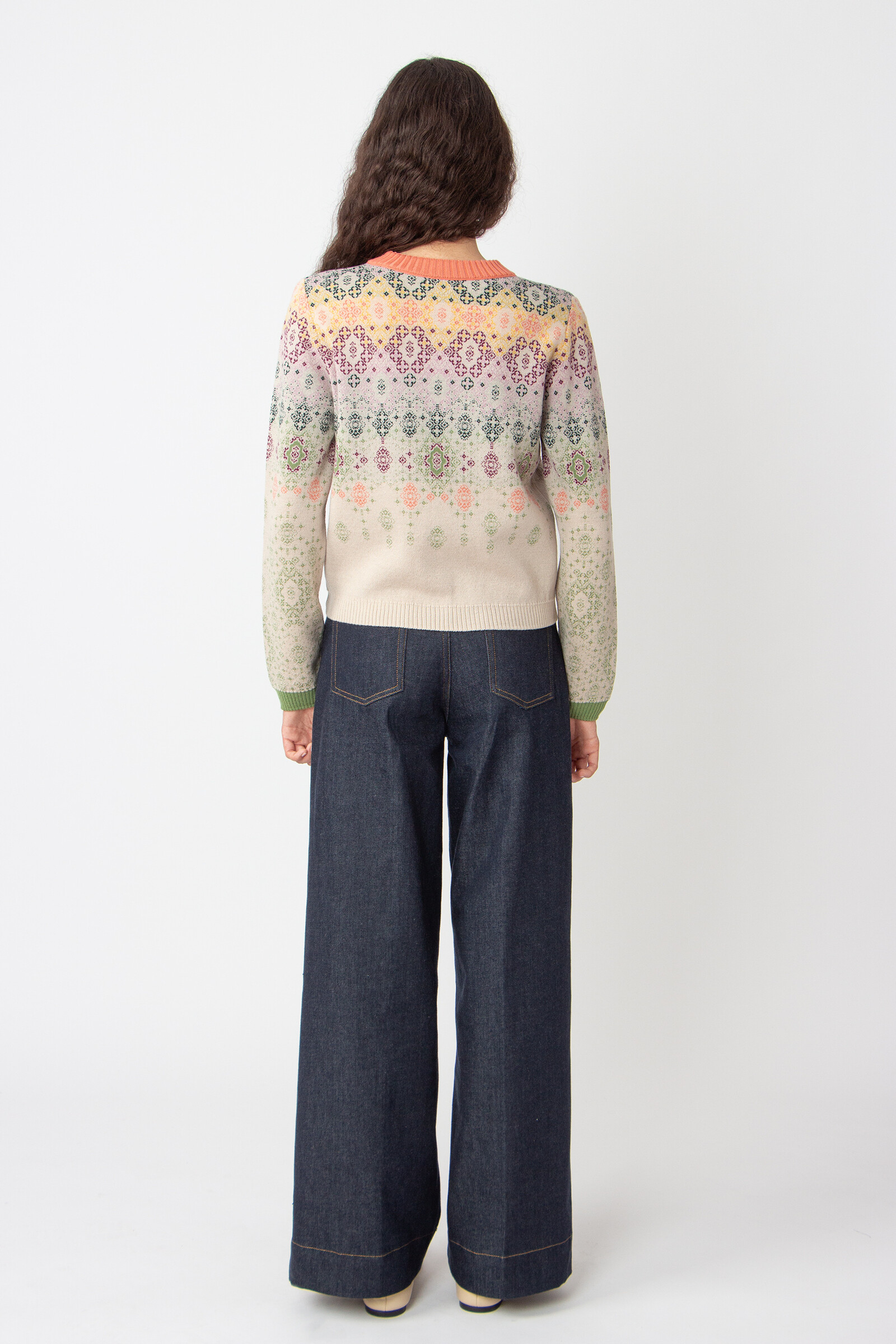 IVKO  Woman IVKO - Jacquard Cardigan Ornament Pattern Off-White