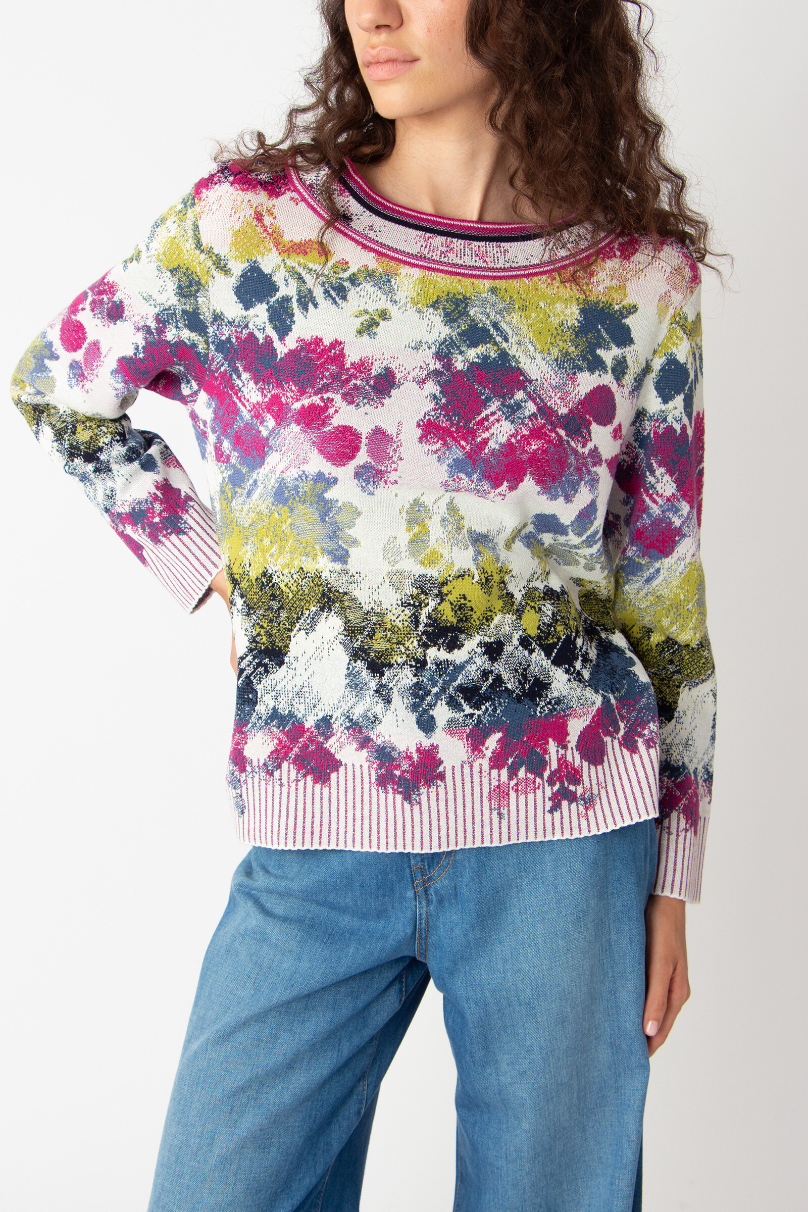 IVKO  Woman IVKO - Jacquard Pullover Camouflage Pattern Off-White