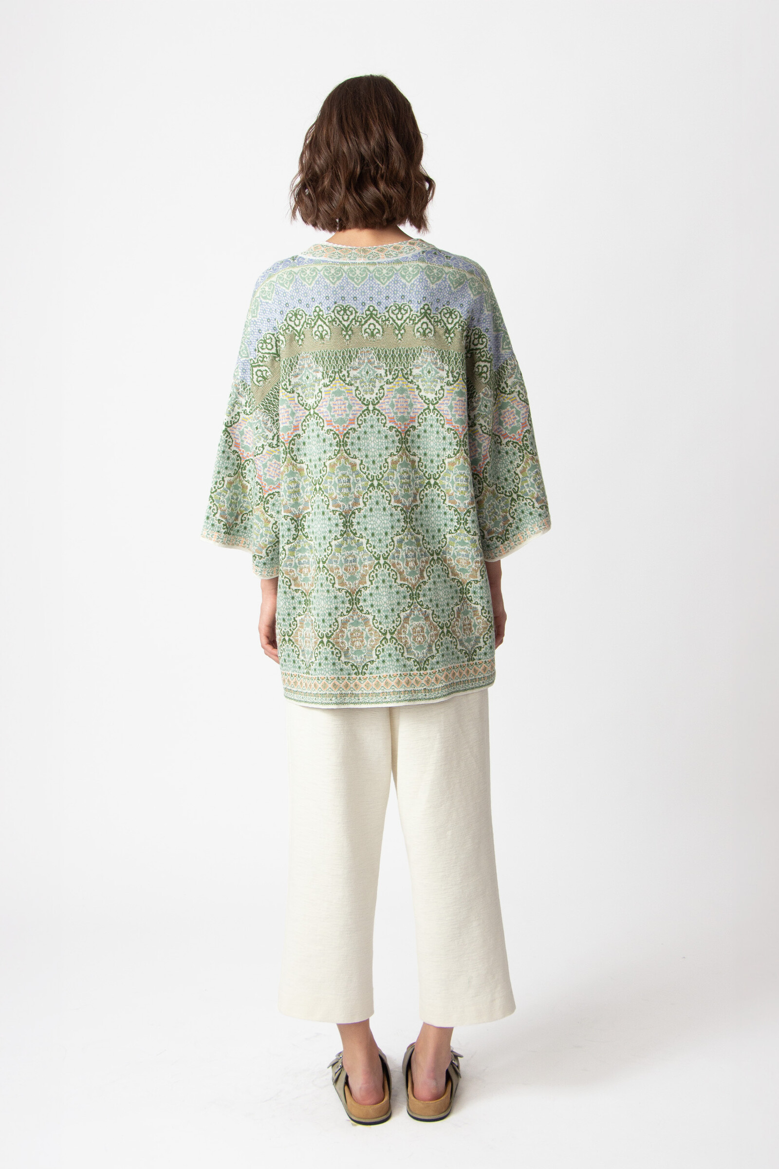 IVKO  Woman IVKO - Long Cardigan Morocco Pattern Pastel Green