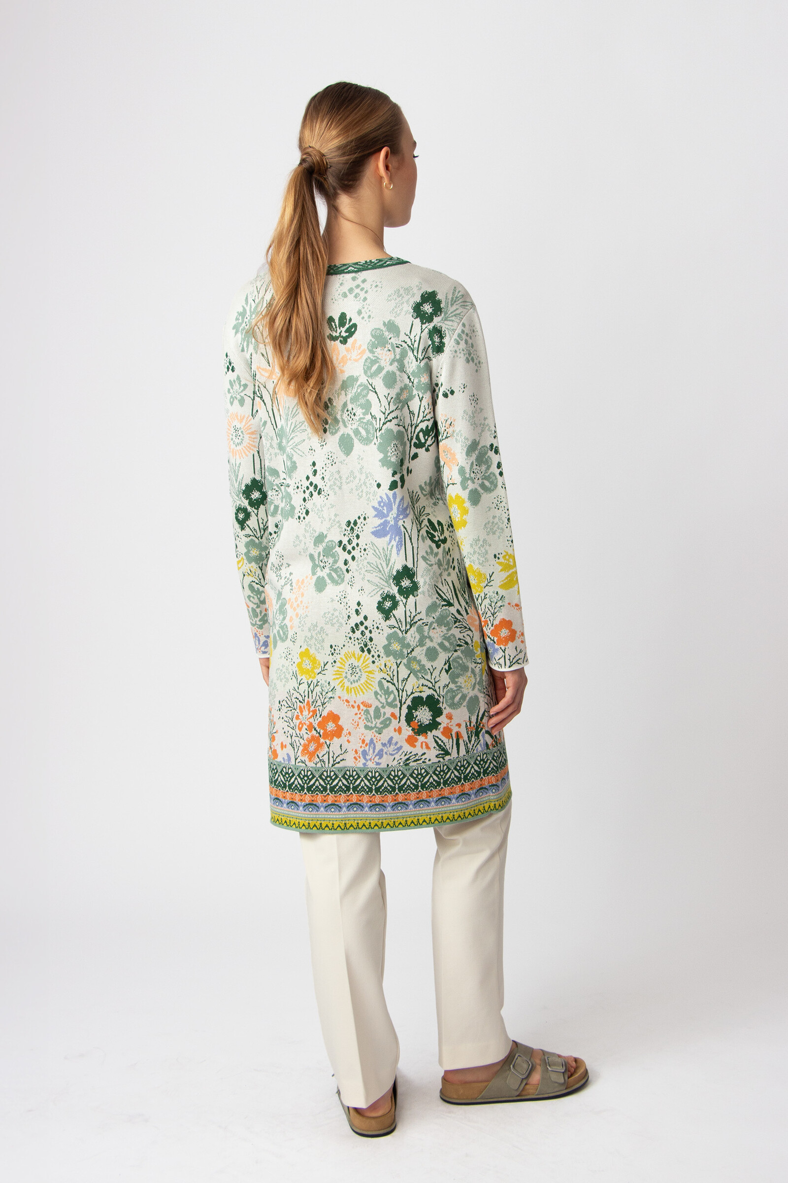 IVKO  Woman IVKO - Jacquard Coatigan Floral Pattern White