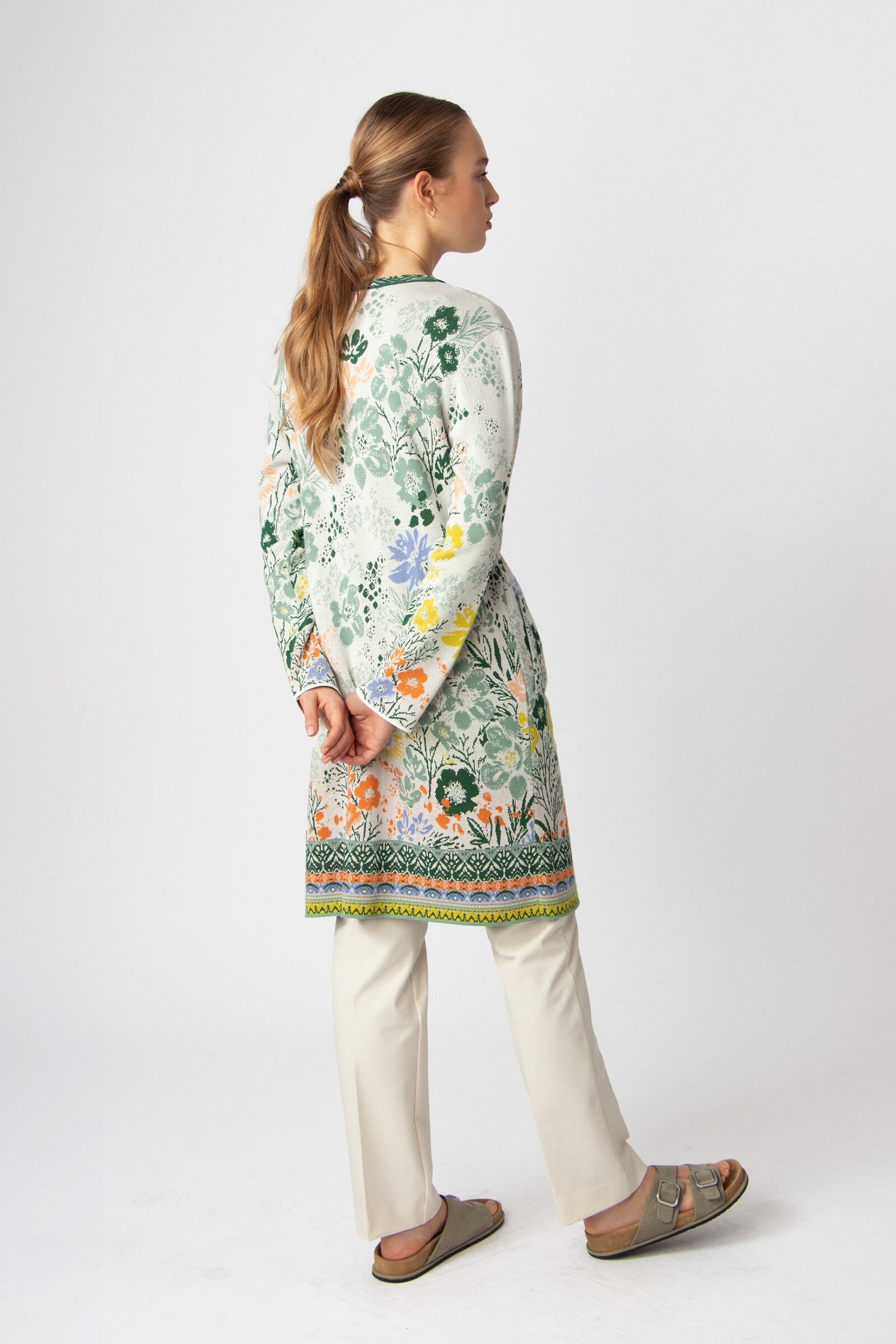 IVKO  Woman IVKO - Jacquard Coatigan Floral Pattern White