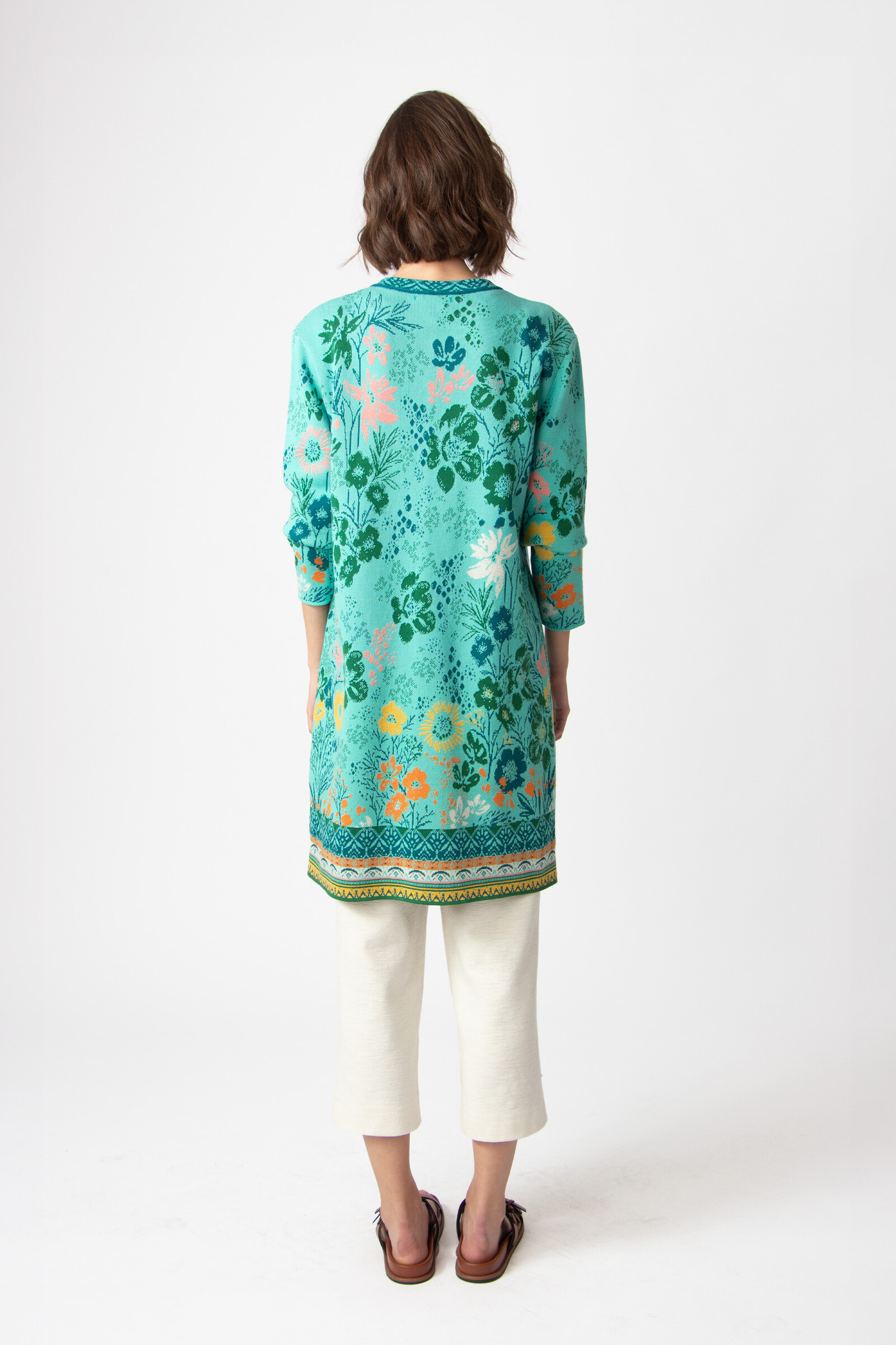 IVKO  Woman IVKO - Jacquard Coatigan Floral Pattern Aqua
