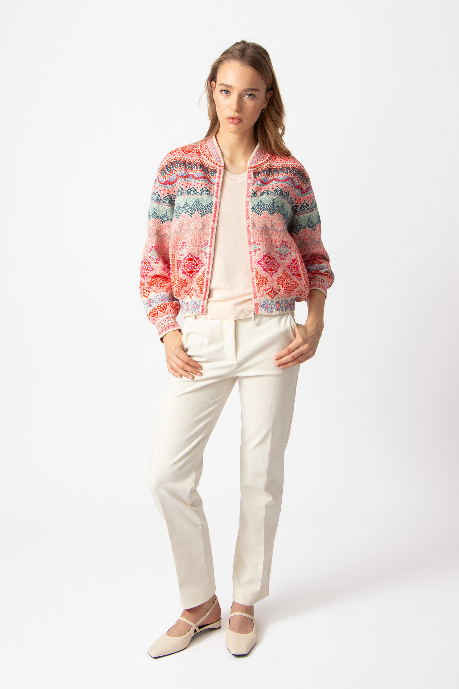 IVKO  Woman IVKO - Bomber Jacket Morocco Pattern Coral