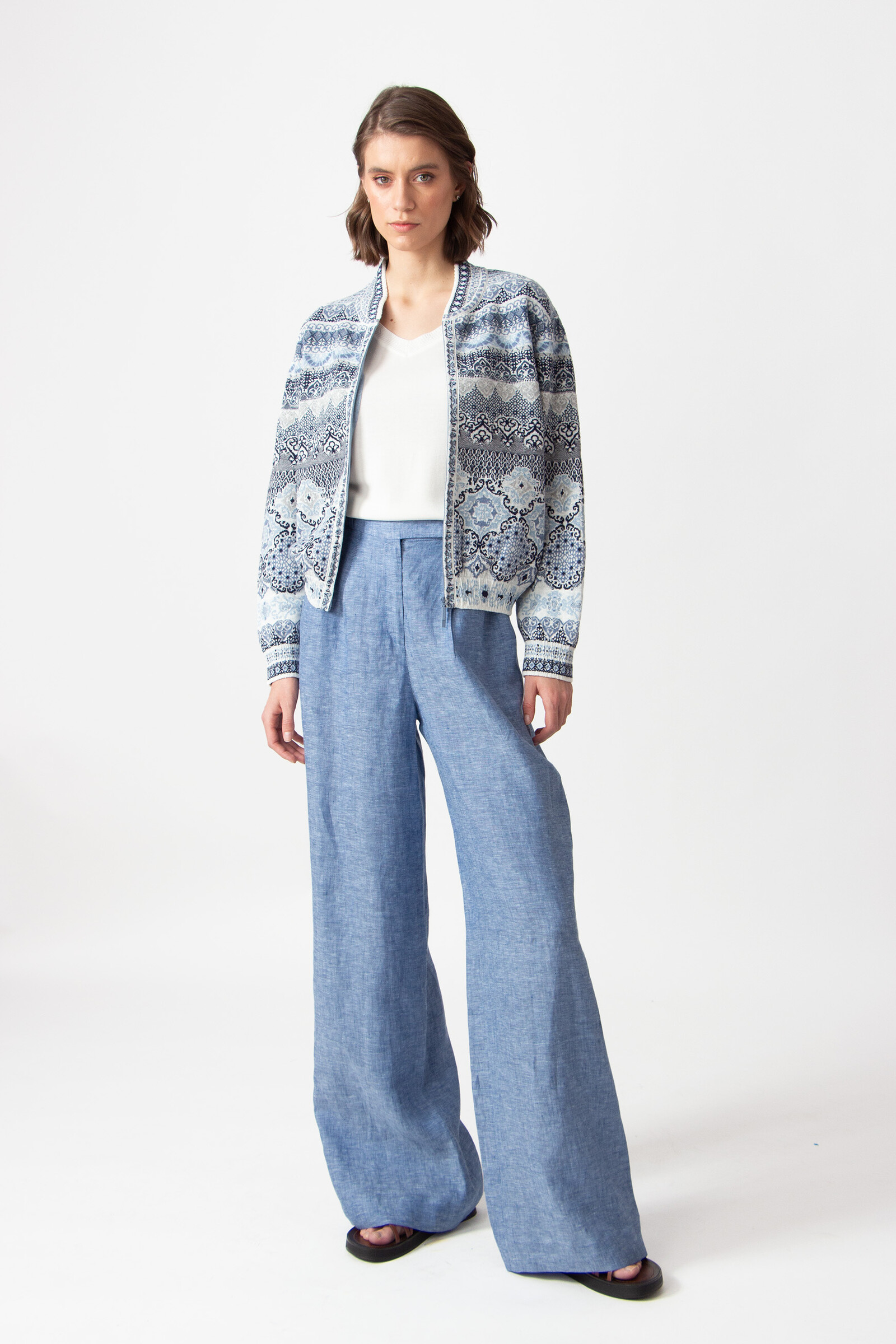 IVKO  Woman IVKO - Bomber Jacket Morocco Pattern China Blue