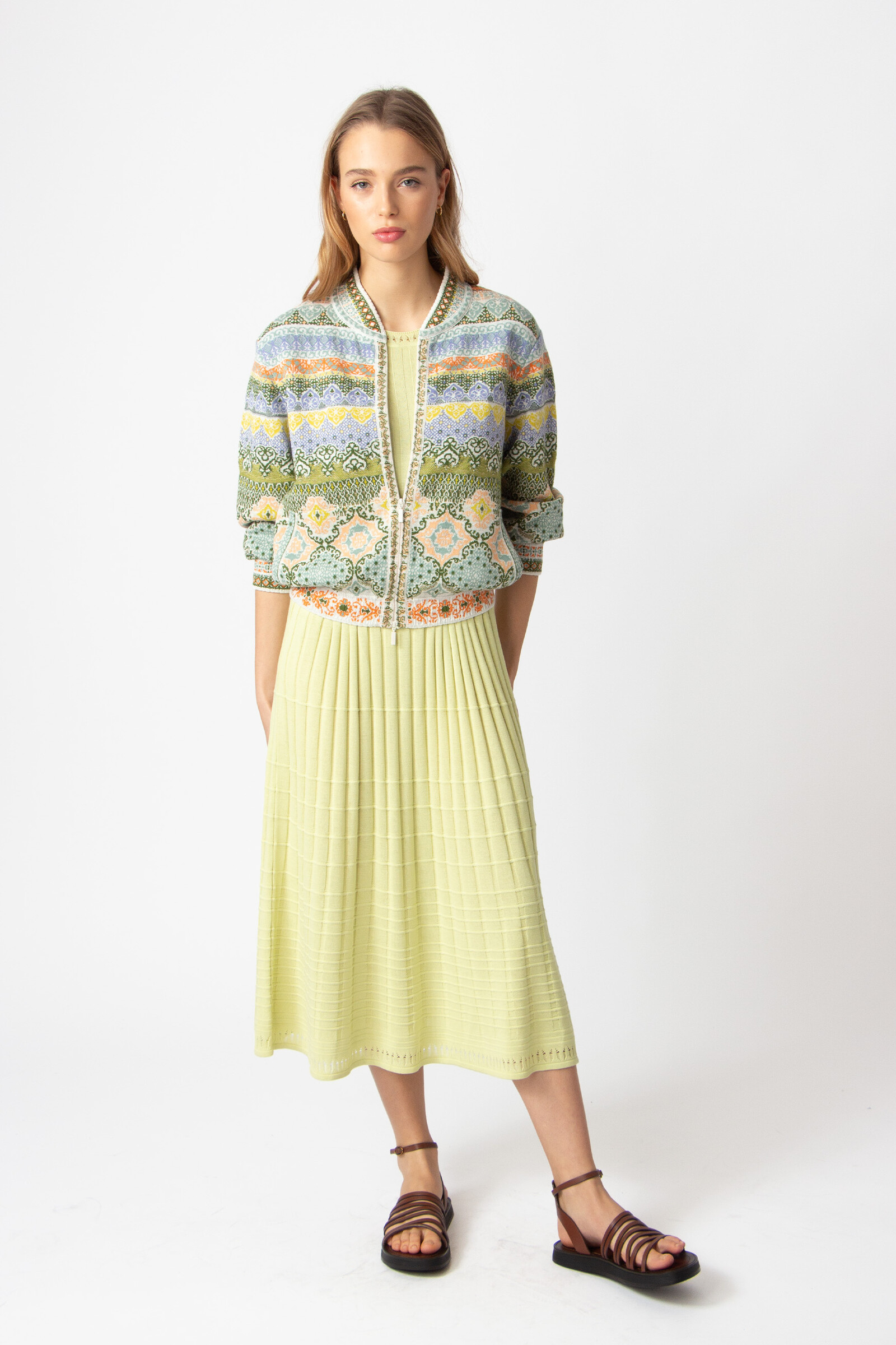 IVKO  Woman IVKO - Bomber Jacket Morocco Pattern Pastel Green