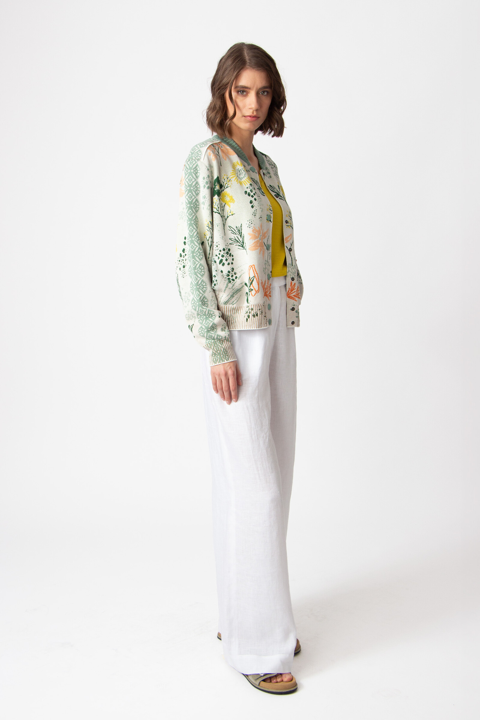 IVKO  Woman IVKO - Jacquard Bomber Jacket Floral Pattern White