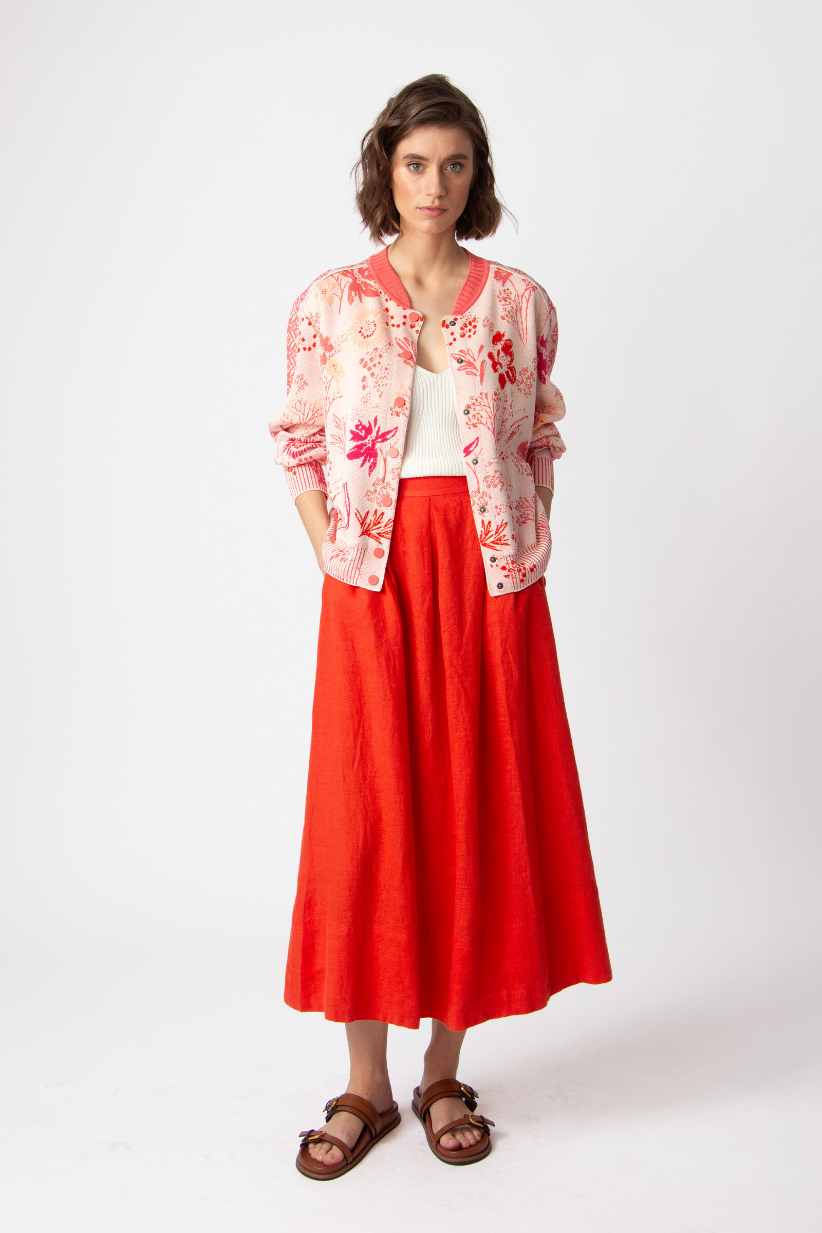 IVKO  Woman IVKO - Jacquard Bomber Jacket Floral Pattern Light Pink