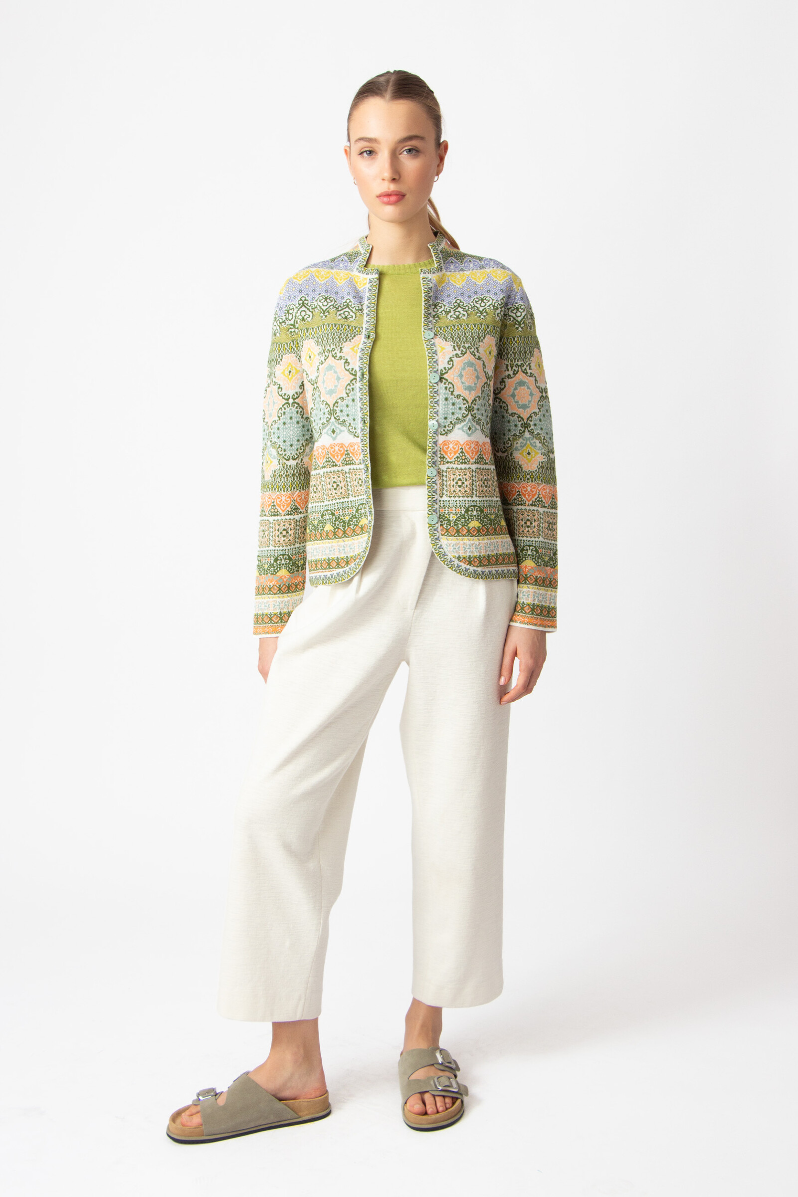 IVKO  Woman IVKO - Jacquard Jacket Morocco Pattern Pastel Green