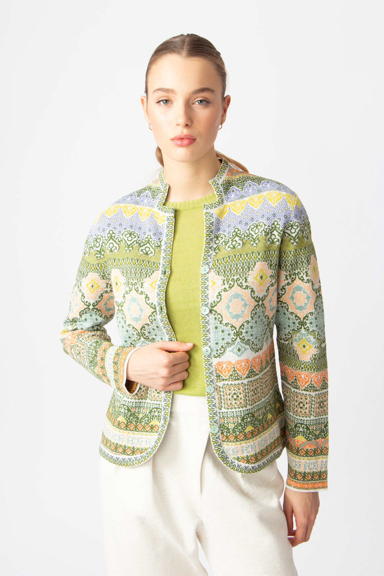 IVKO  Woman IVKO - Jacquard Jacket Morocco Pattern Pastel Green